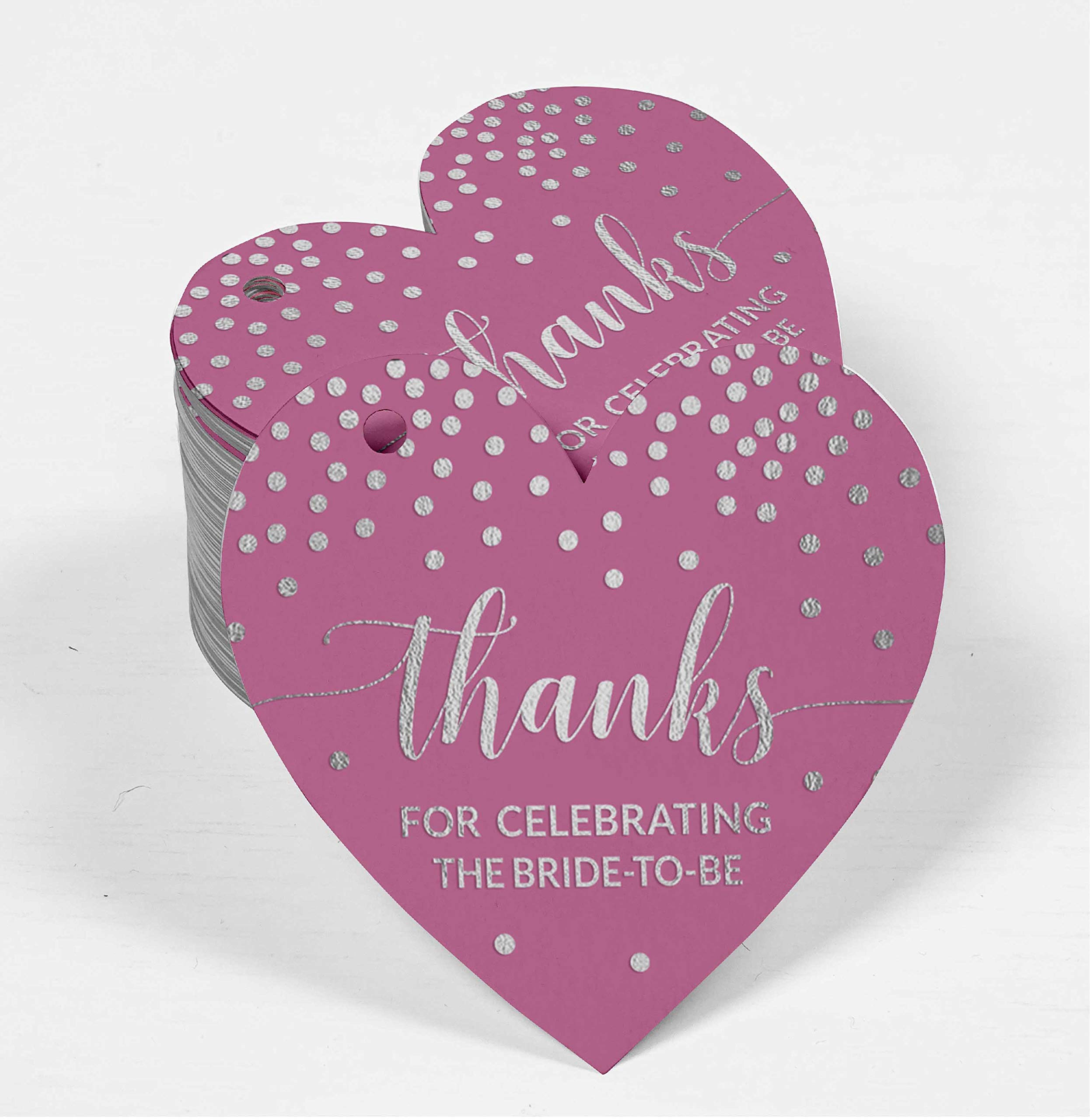 50pcs Real Silver Foil Bridal Shower Favor Tags - Thank You Gift Tags for Bride to Be Celebration - Perfect for Wedding Favors, Bridal Party Decorations & Special Event Invitations