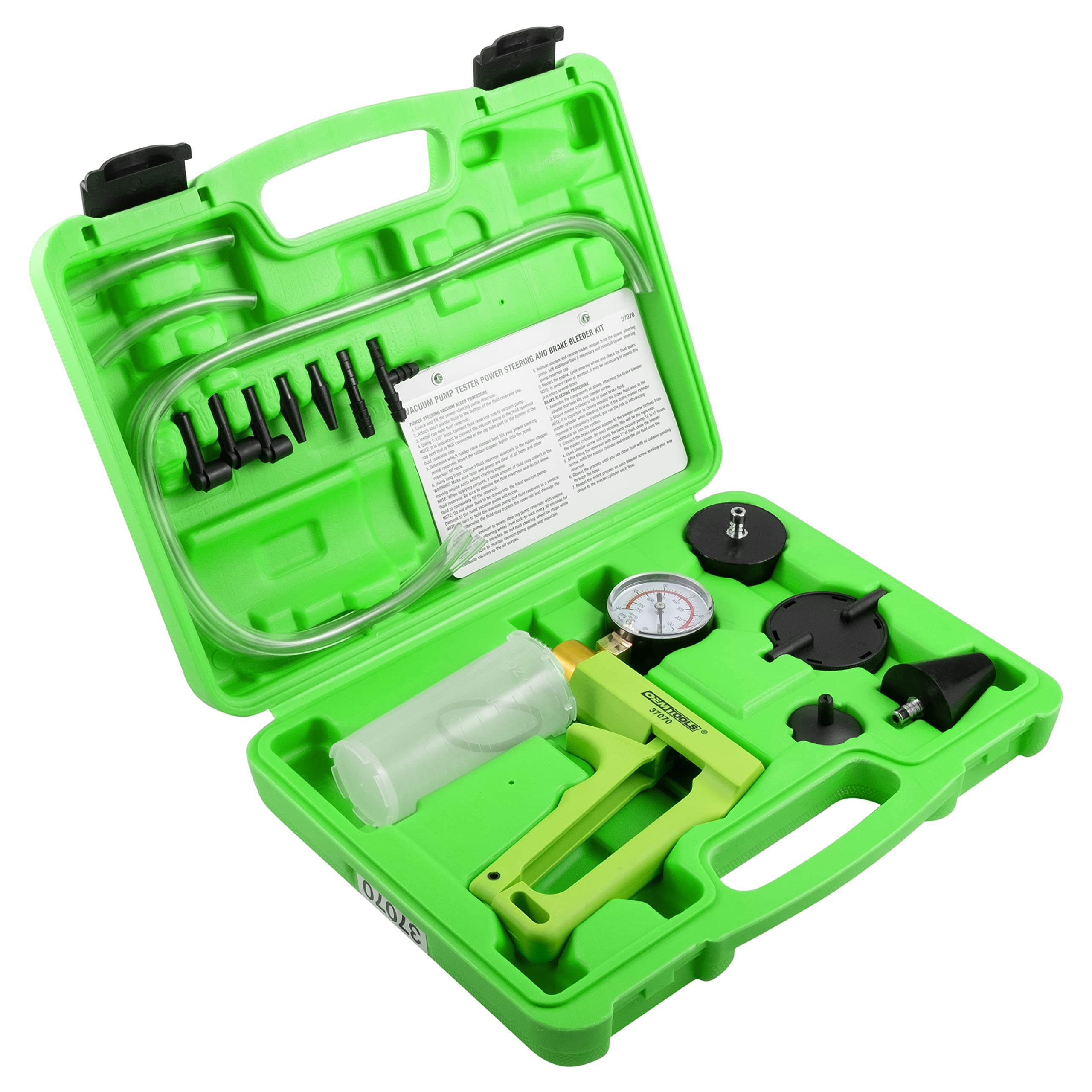 OEMTOOLS 37070 Brake Bleeder Kit - Professional Steering Pump Bleeder & Vacuum Pump Test Kit for Brake Fluid Drain and Vacuum Testing | Ideal for Automotive Repair, DIY Brake Maintenance, and Mechanic Tool Kits