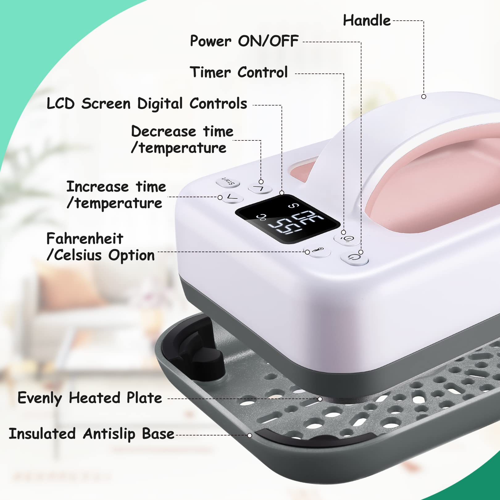 7×5 Inch Mini Heat Press Machine for T-Shirts, Hats & Bags - Portable Easy Press for DIY Heat Transfer - Perfect for Christmas Gifts & Crafts (Pink) | Great for Home Use, Small Businesses & Crafting Projects