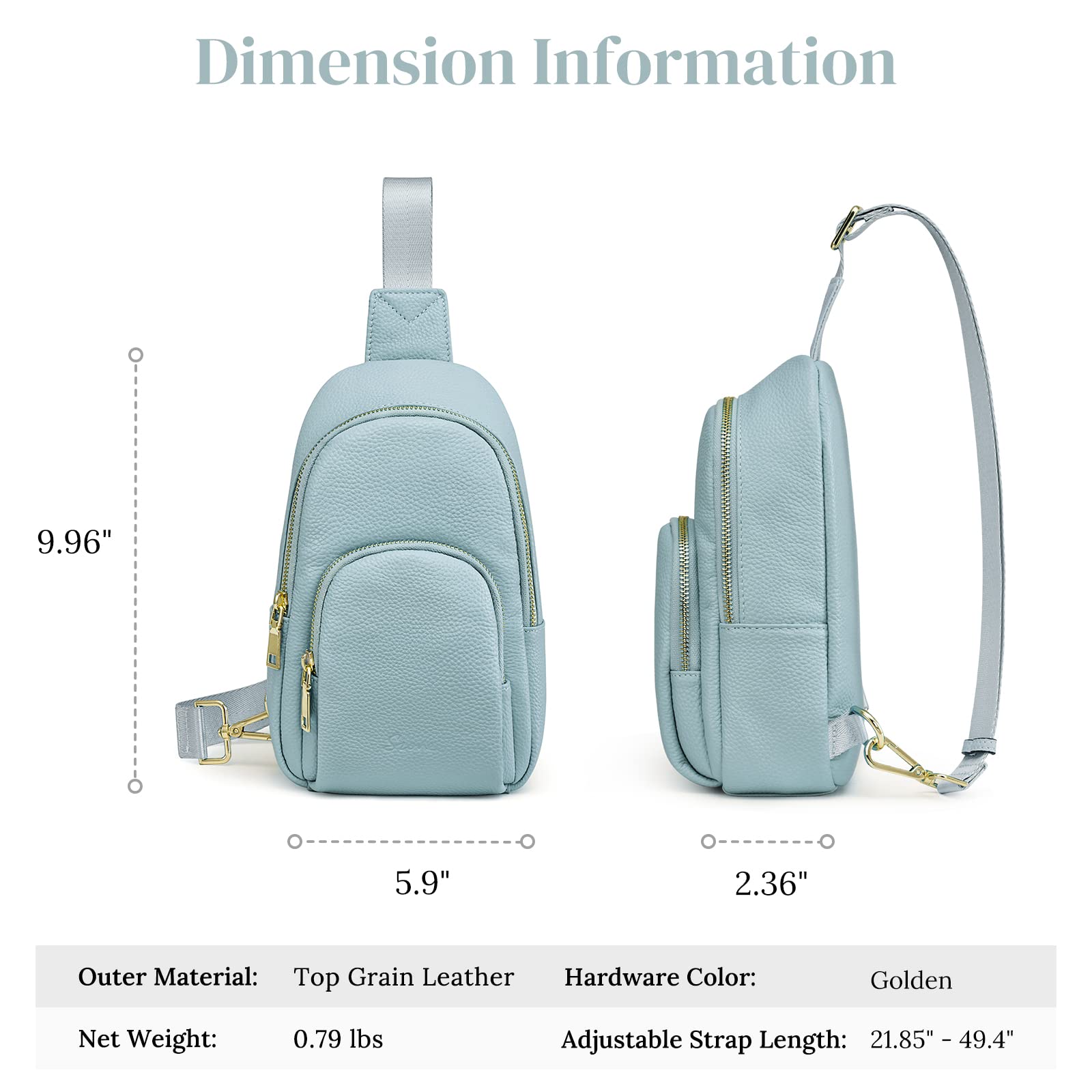S-ZONE Women's Genuine Leather RFID Blocking Crossbody Sling Bag - Small Chest Backpack for Travel, Shopping & Daily Use