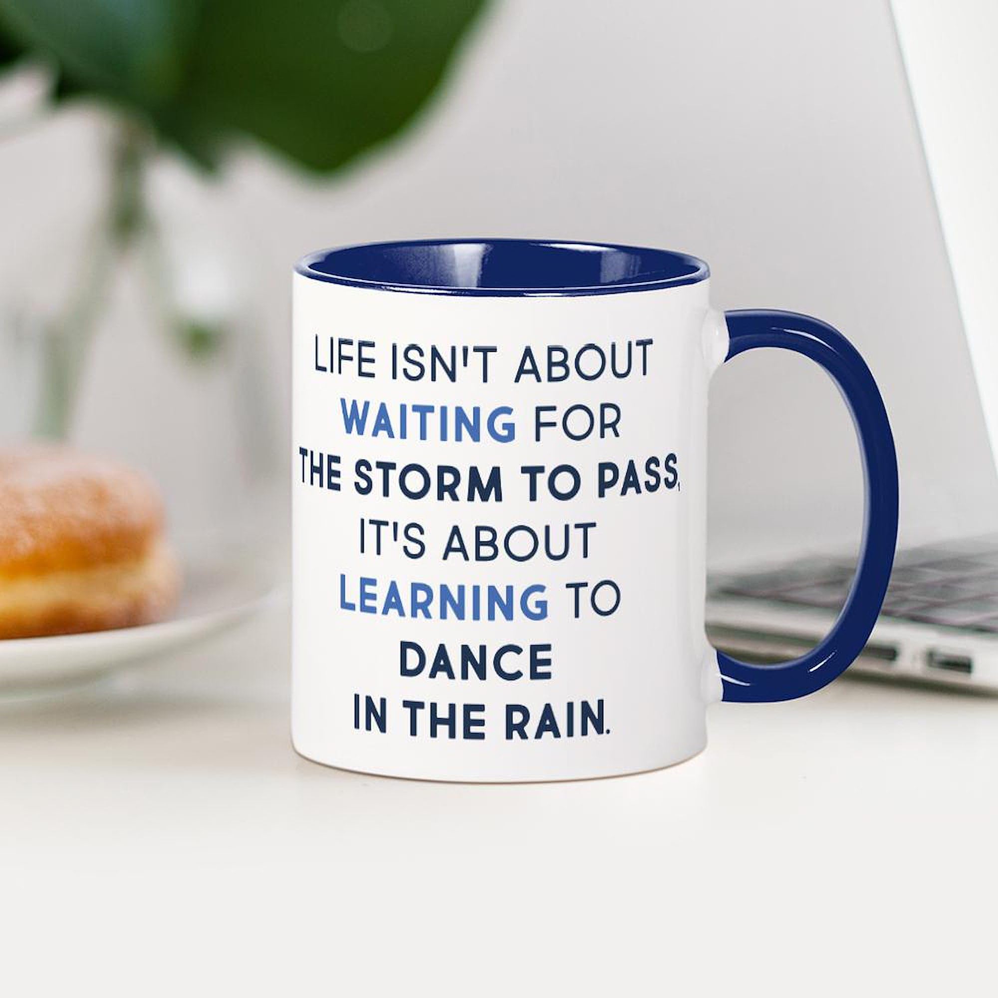Learning To Dance In The Rain 11 oz Ceramic Coffee Mug - Inspirational Gift for Teachers, Nurses, Friends - Perfect for Hot Coffee, Tea & Office Use