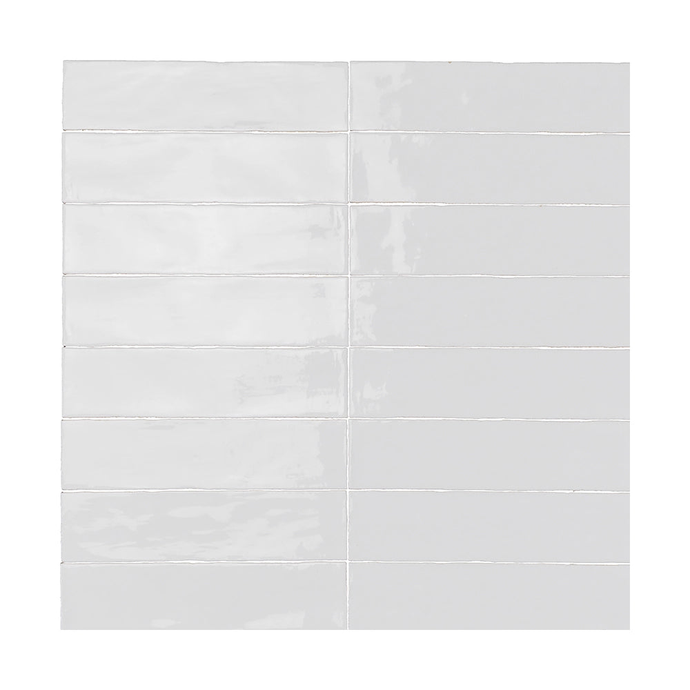 Premium Frost White Ceramic Wall Tiles 3x12 Inch - Modern Kitchen Backsplash & Bathroom Tile for Stylish Home Decor