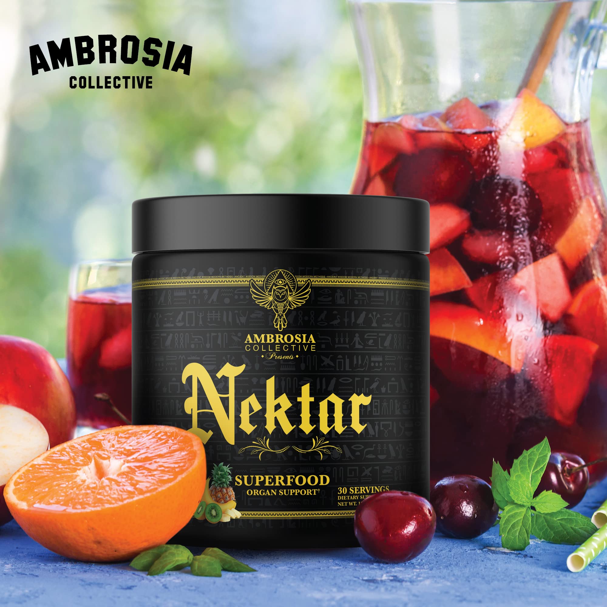 Ambrosia Nectar Superfood Powder - Organic Complete Health Supplement with Antioxidants | 30 Servings (Fruit Blend) | Boost Energy & Immunity for Busy Professionals & Athletes