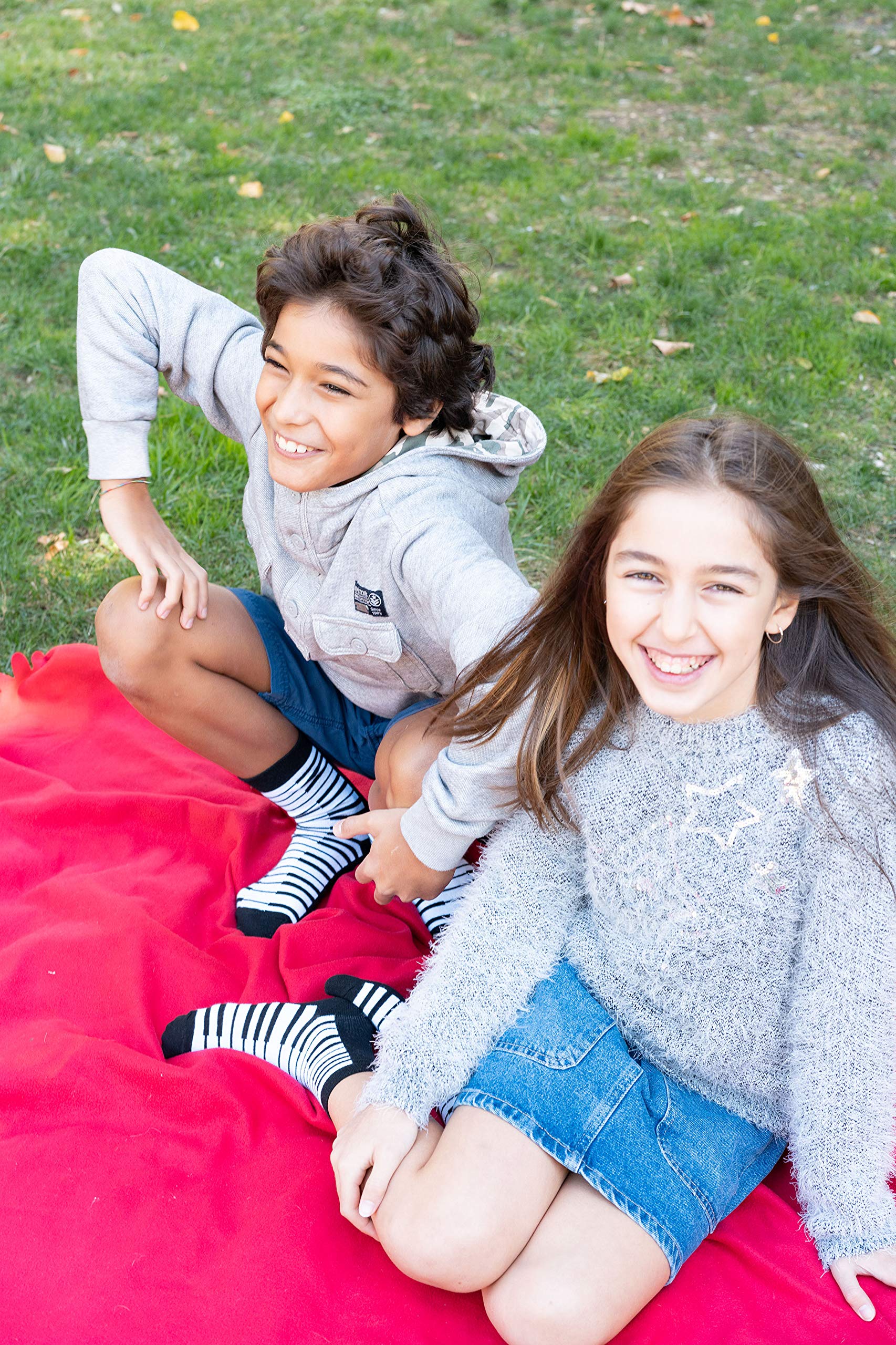 Kids 5-Pair Fun Colorful Cotton Crew Socks Gift Set - Soft Dress Socks for Boys & Girls - Perfect for School, Parties & Everyday Wear