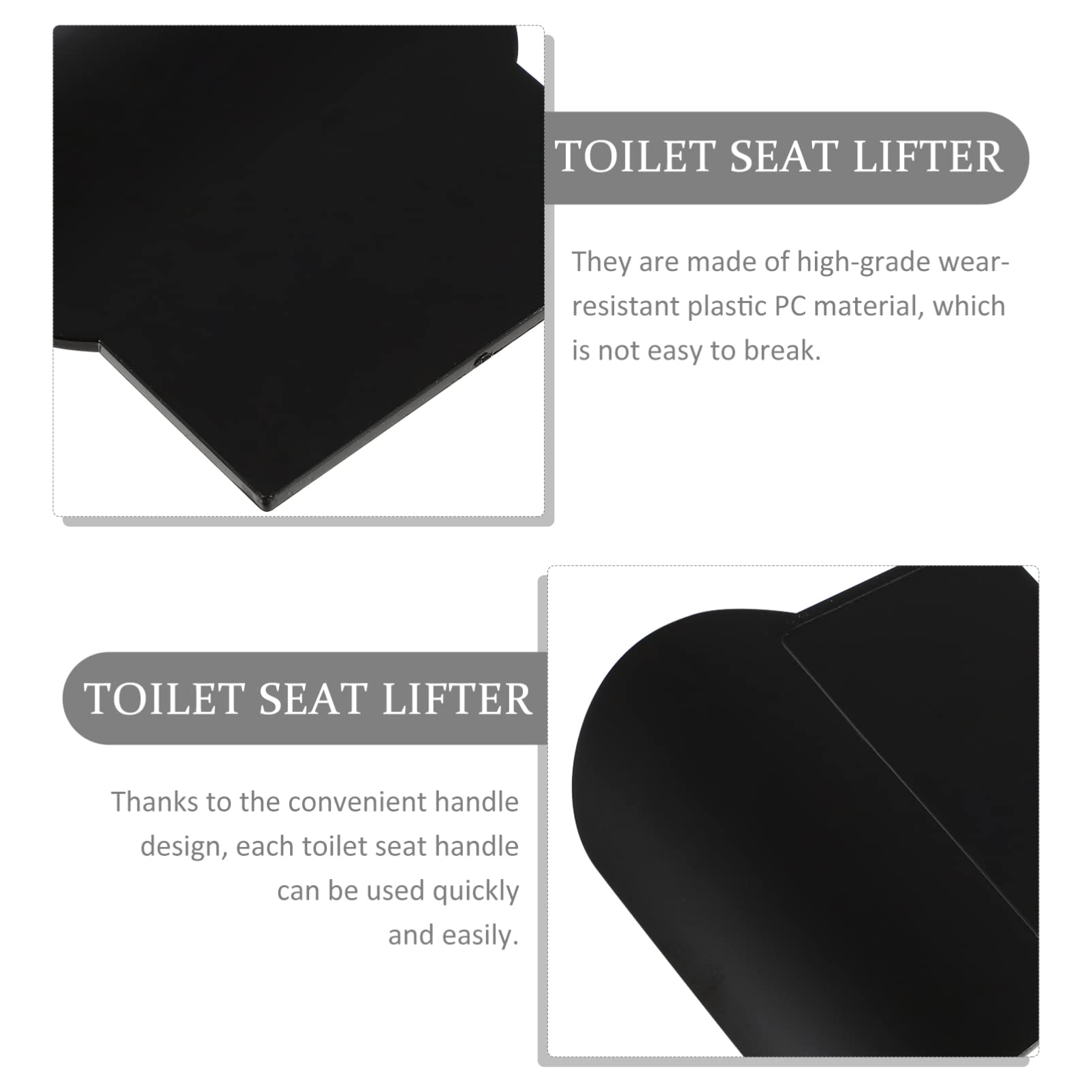 DOITOOL 4-Pack Toilet Seat Cover Lifters - Durable Bathroom Accessories for Home, Office, Hotel & Restaurant - Black (Ideal for Hands-Free Hygiene & Easy Cleaning)