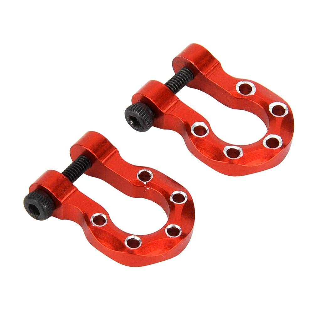 Dilwe 2pcs Metal RC Trailer Hooks for 1/10 Scale Crawler Cars - Compatible with TRAXXAS, Red - Perfect for Off-Road Adventures & RC Car Customization