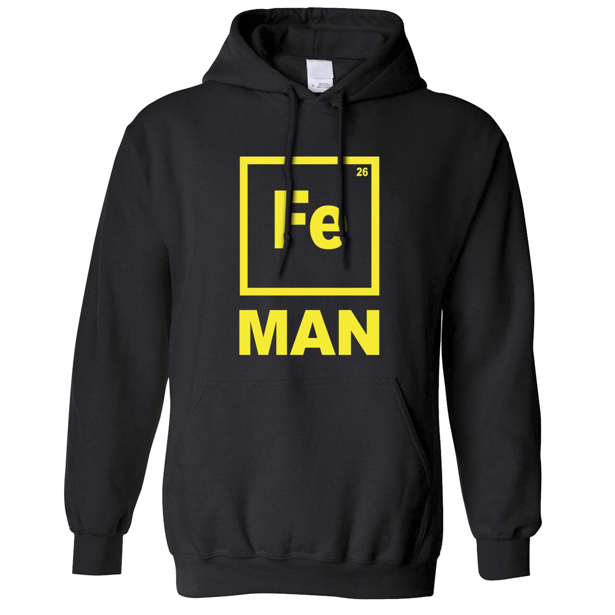 Fun Science Hoodie - Fe Man Iron Chemical Symbol Nerdy Sweatshirt for Men | Perfect for Chemistry Lovers, Geek Fashion & Casual Wear