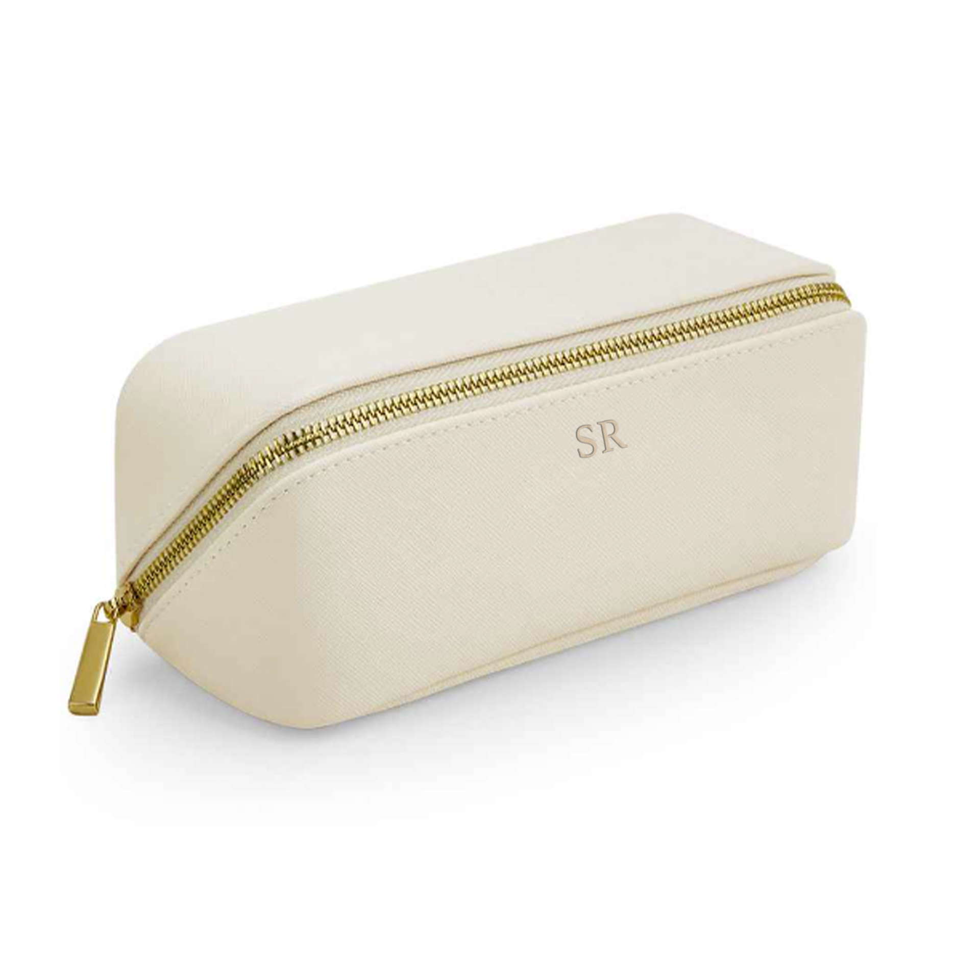Carnaby Embossed Initial Open Flat Mini Accessory Case - Personalized Jewelry Organizer for Travel, Home & Office Storage | Perfect for Rings, Earrings & Small Valuables