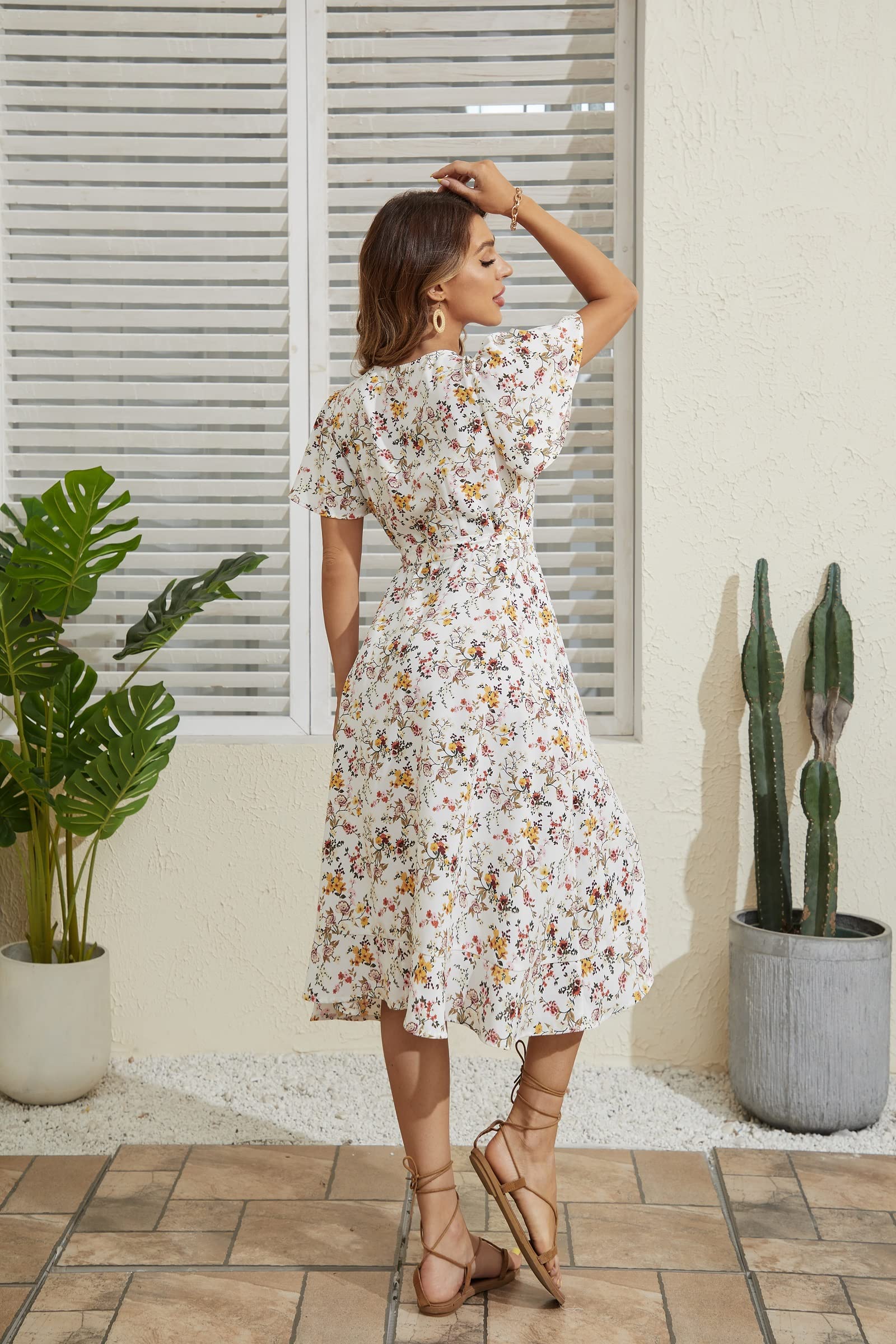 Women's Bohemian Summer Dresses - Casual Short Sleeve Floral Print Sundress & Maxi Dress for Beach, Vacation & Outdoor Parties | Lightweight & Comfortable