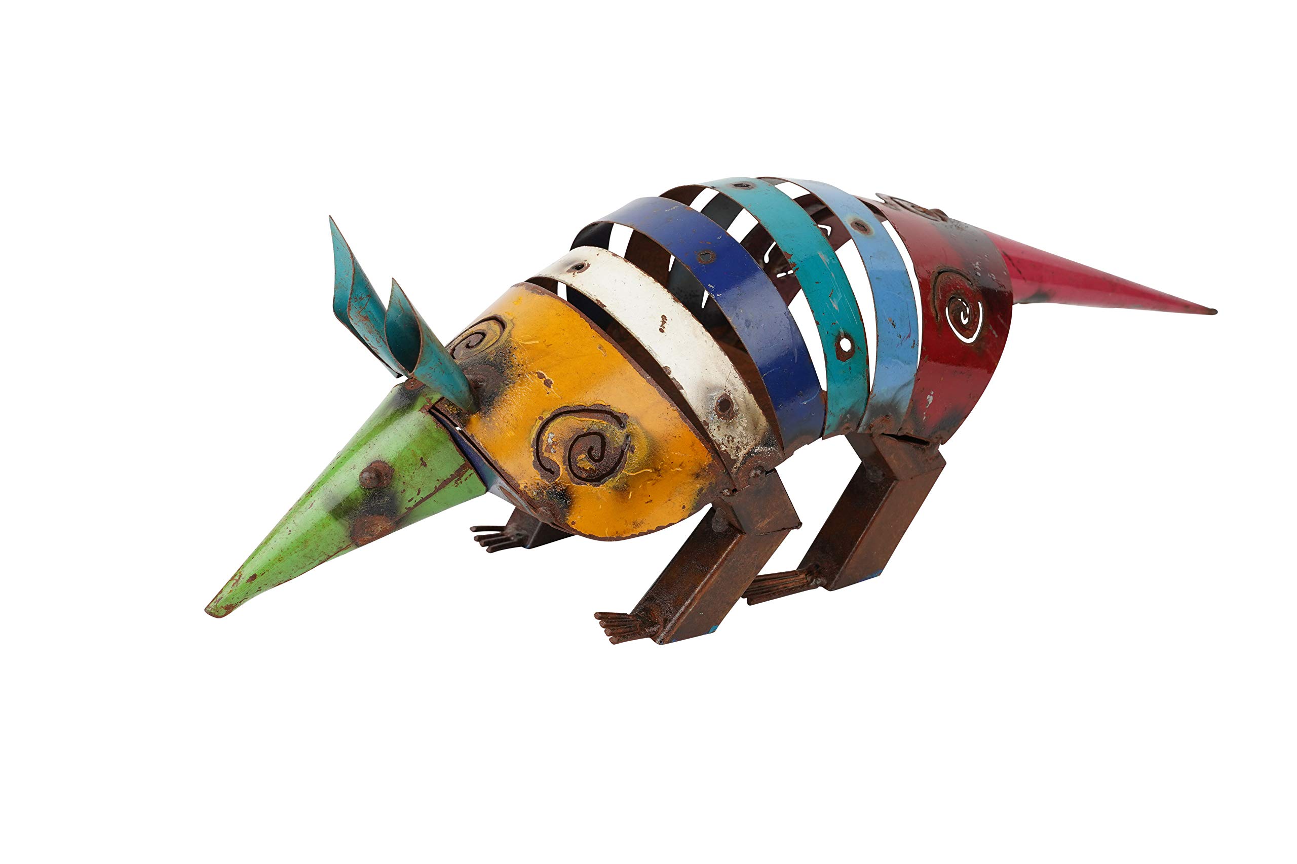 Vibrant Metal Armadillo Garden Statue - Outdoor Decor for Lawn, Patio & Backyard - Unique Animal Sculpture for Home & Garden Decoration