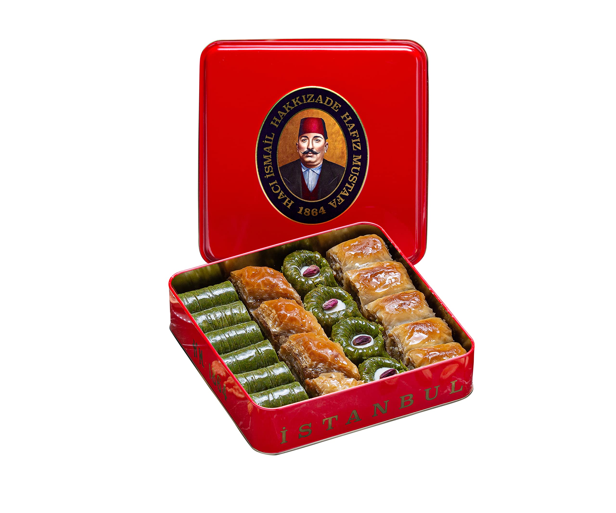 Hafiz Mustafa 1864 Istanbul Baklava Pastry Box - Authentic Turkish Baklava Dessert with Fresh Phyllo Dough, Pistachios, Hazelnuts & Walnuts - Perfect Gift for Birthdays, Christmas & Holidays - Enjoy at Home, Office Parties or as a Sweet Treat with Coffee
