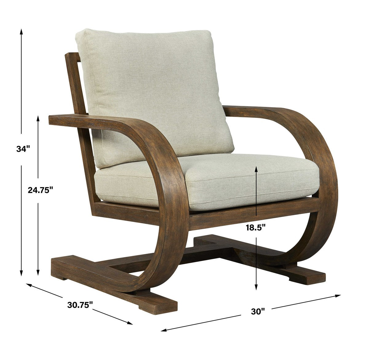 Stylish Bedrich Accent Chair for Living Room - Modern Lounge Chair with Upholstered Seat & Wooden Legs, Perfect for Home Decor, Reading Nook or Office Space