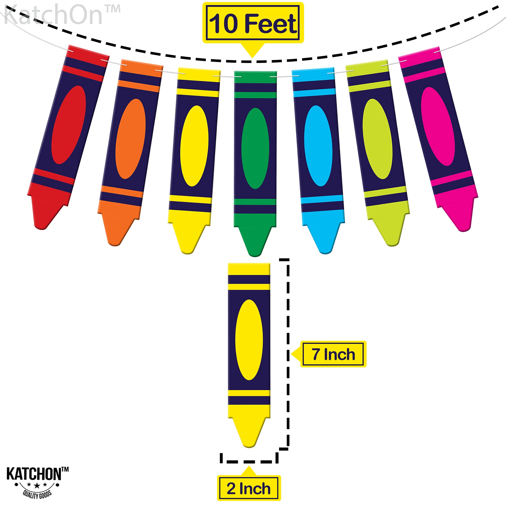 KatchOn 10ft Crayon Welcome Back Banner - No DIY School Decorations for Classroom, First Day of School Backdrop, Teacher Gifts & Party Decor | Perfect for Elementary Classrooms, School Open Houses & Photo Booths