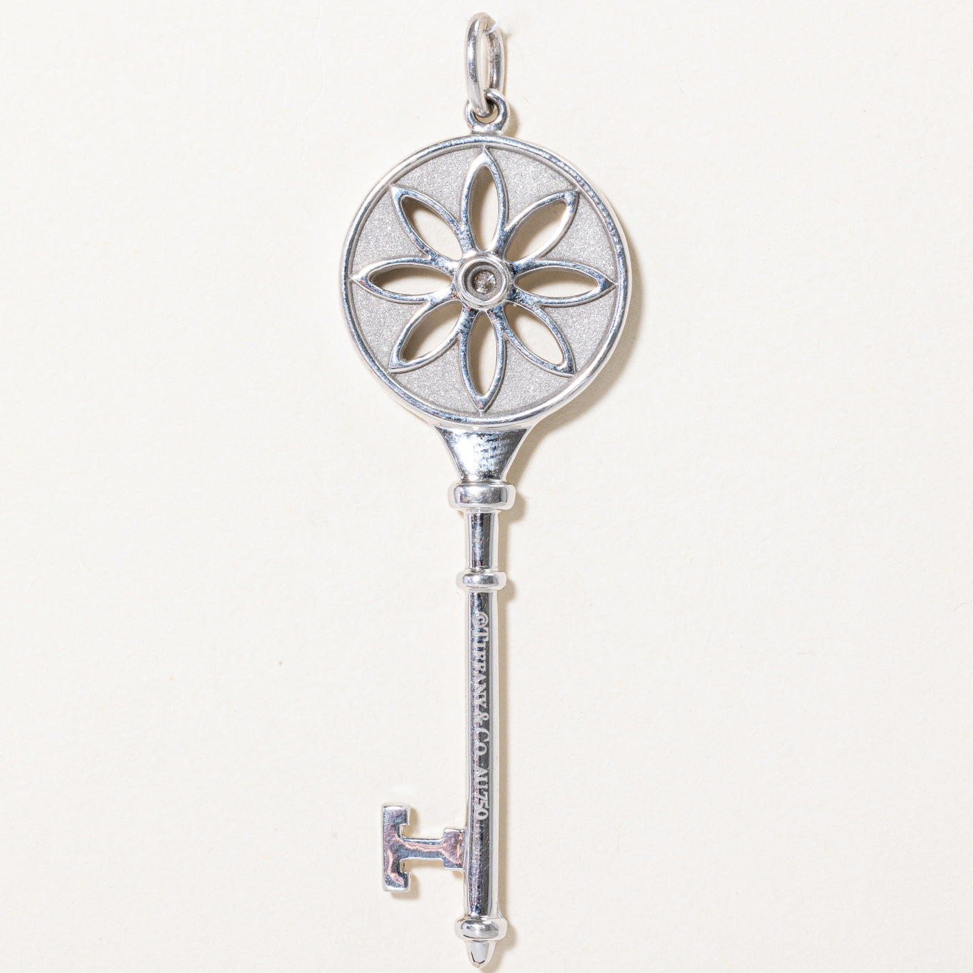 Tiffany & Co Tiffany Keys Daisy Key Pendant - 0.03ct Diamond Sterling Silver Necklace for Women | Perfect Gift for Anniversary, Birthday & Special Occasions