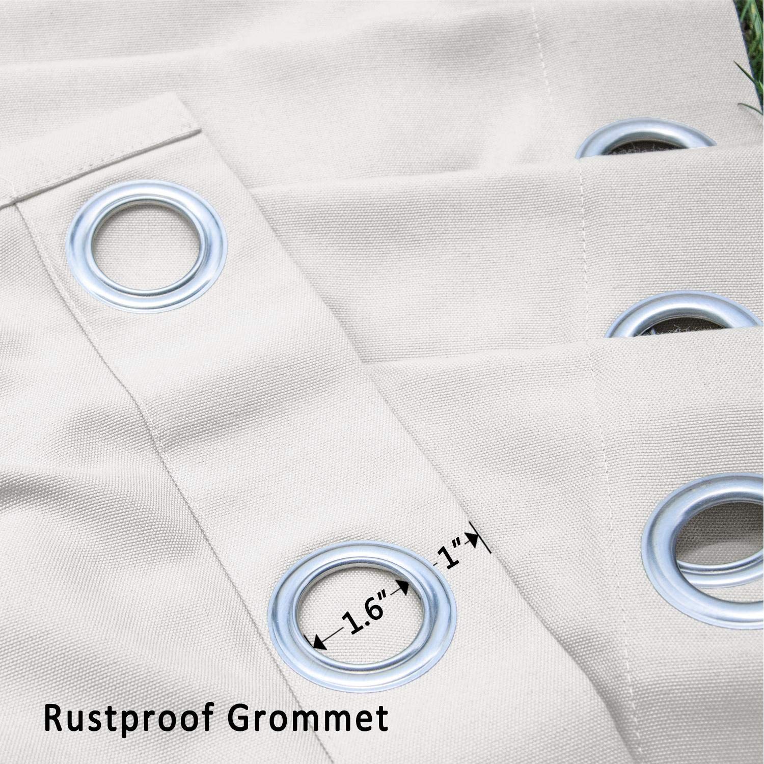 Frelement Waterproof Outdoor Curtains for Patio - UV Resistant, Rustproof Grommet Top & Bottom - 84W x 96L White Drape Panels - Perfect for Backyard, Deck, Pergola & Poolside Privacy