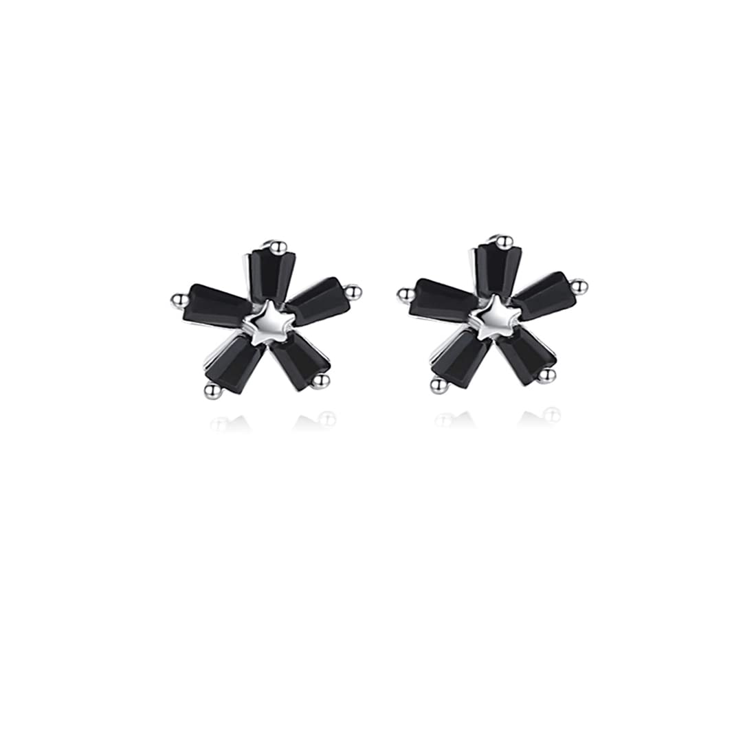Reffeer 925 Sterling Silver Daisy Flower Stud Earrings for Women & Girls - Small Crystal Floral Jewelry for Everyday Wear, Gift Giving & Special Occasions