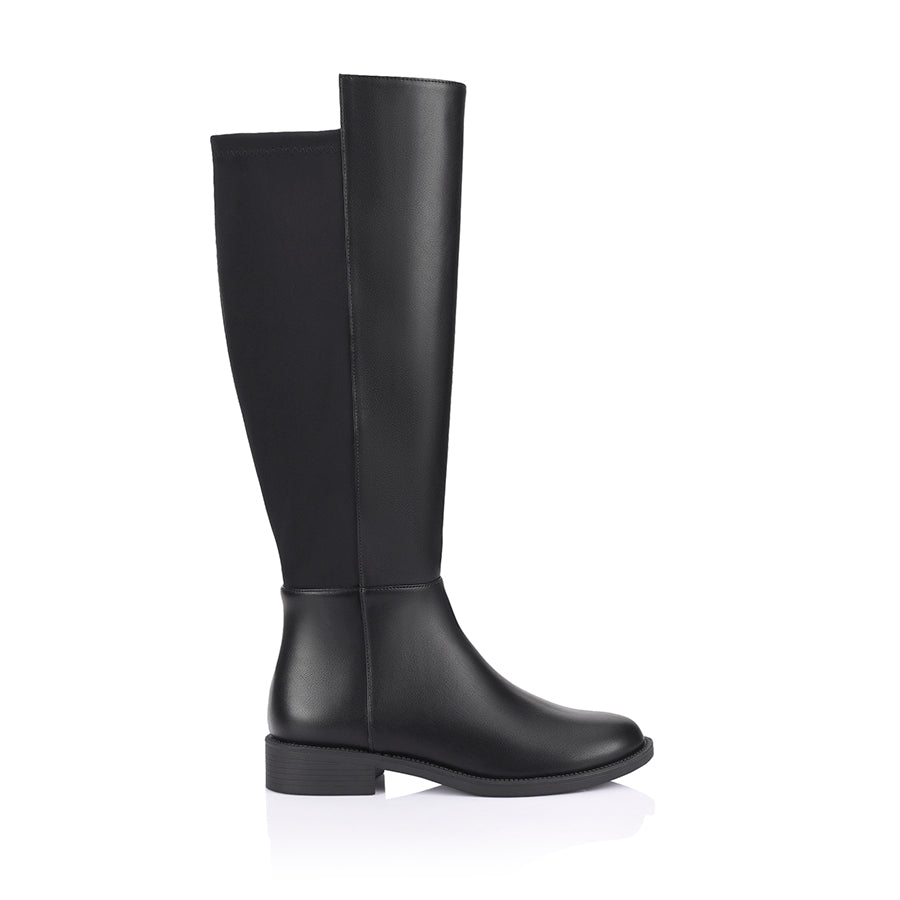 Gala Flat Knee High Boots for Women - Black | Comfortable & Stylish Winter Boots for Casual Wear, Office, and Outdoor Activities