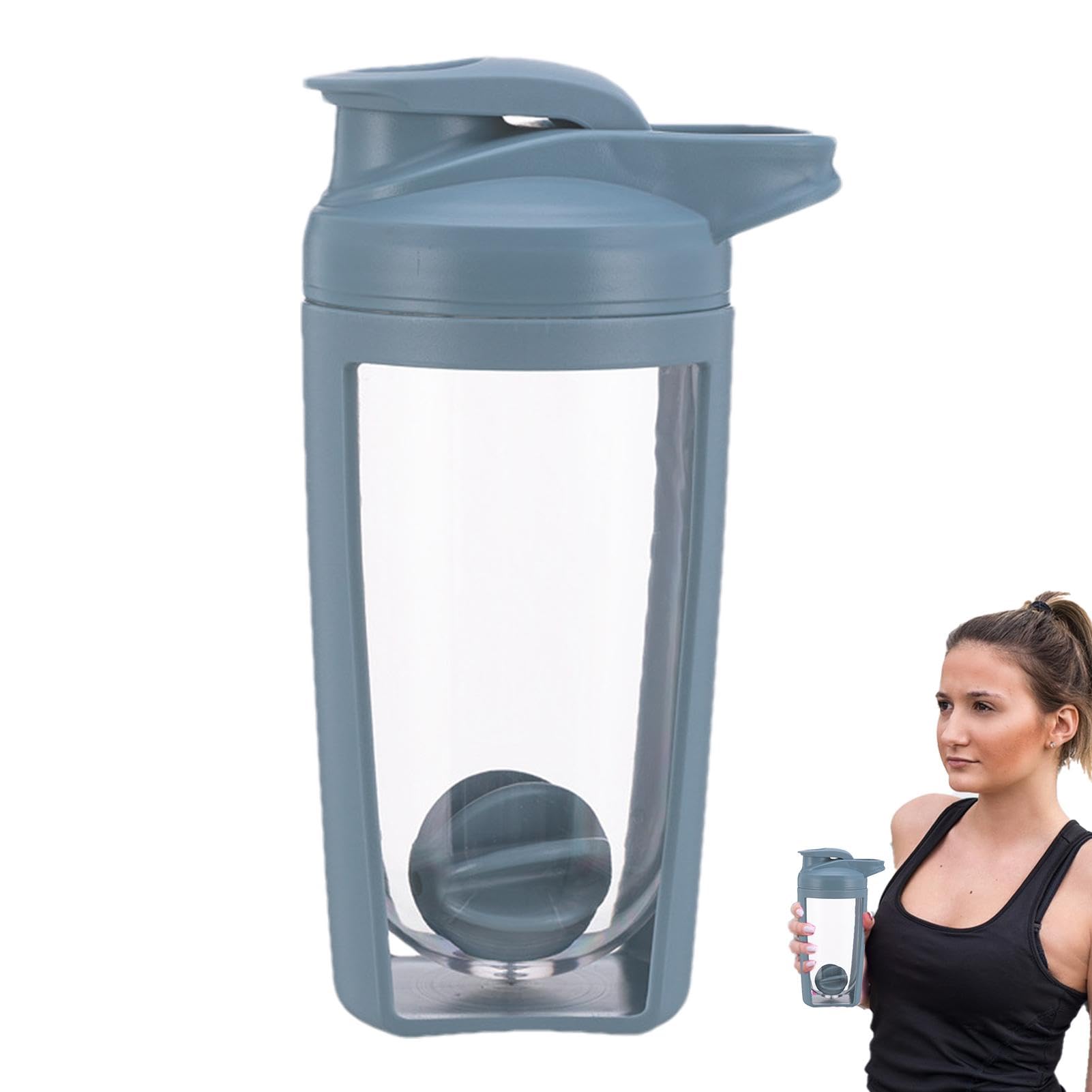 Premium Protein Shaker Bottle & Coffee Mixer - 24oz Large Capacity Leak-Proof Sports Water Bottle for Gym, Workouts & On-the-Go Nutrition | BPA-Free Protein Powder Mixer with Storage Compartment