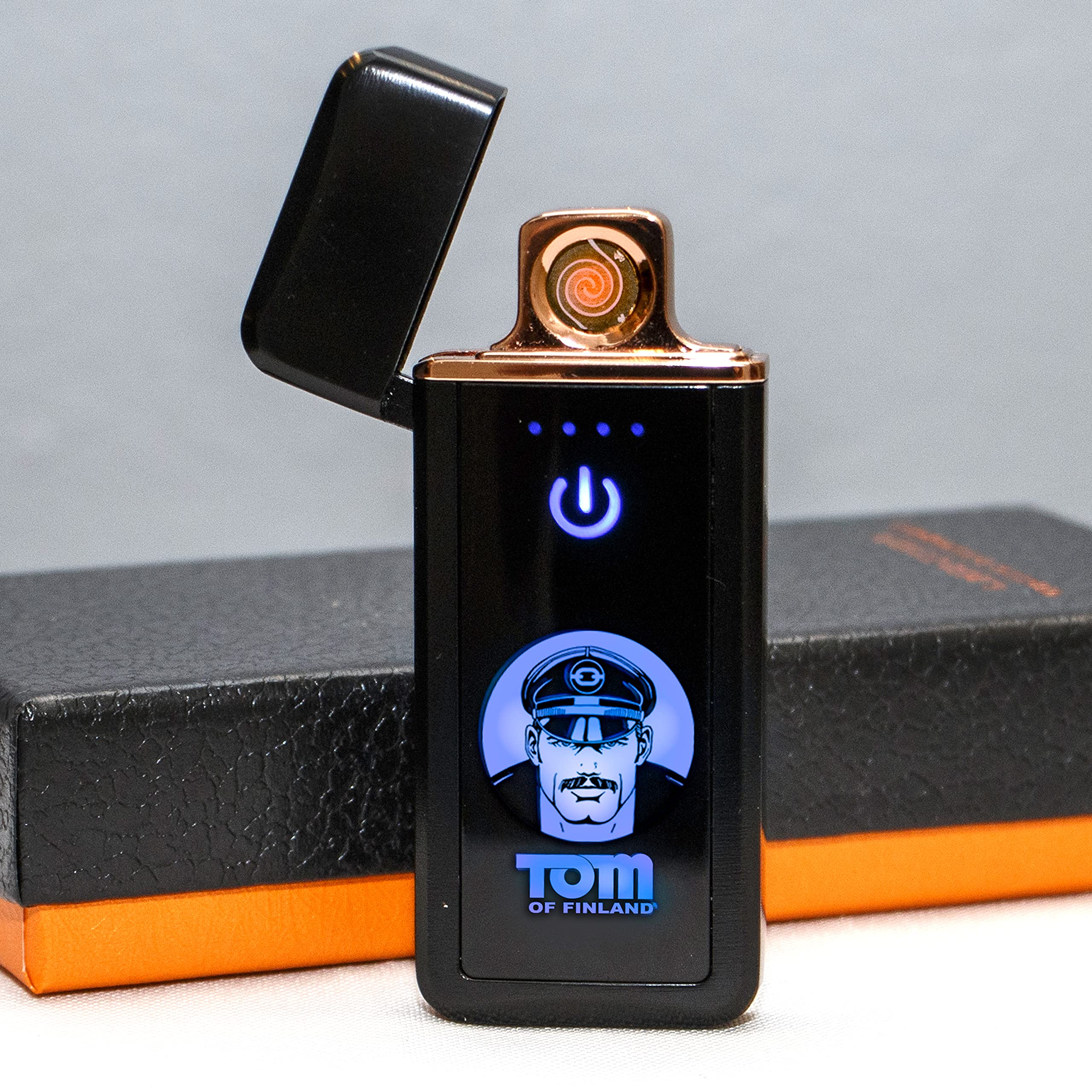 Tom of Finland USB Rechargeable LED Electric Lighter - Black Windproof Arc Lighter (4