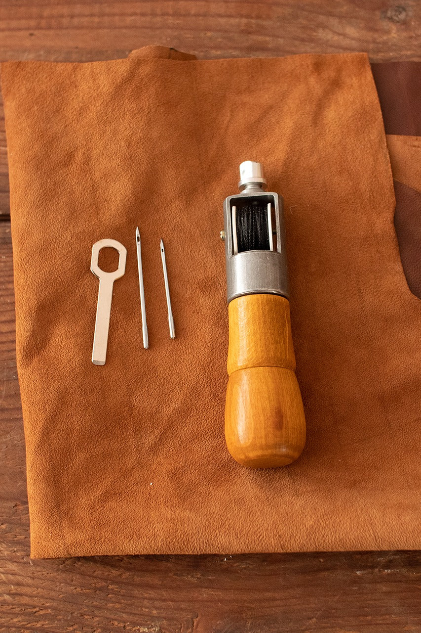 Professional Sewing Awl Kit with Waxed Thread & Needles - Perfect for Leather Repair, Shoe Making, and DIY Craft Projects