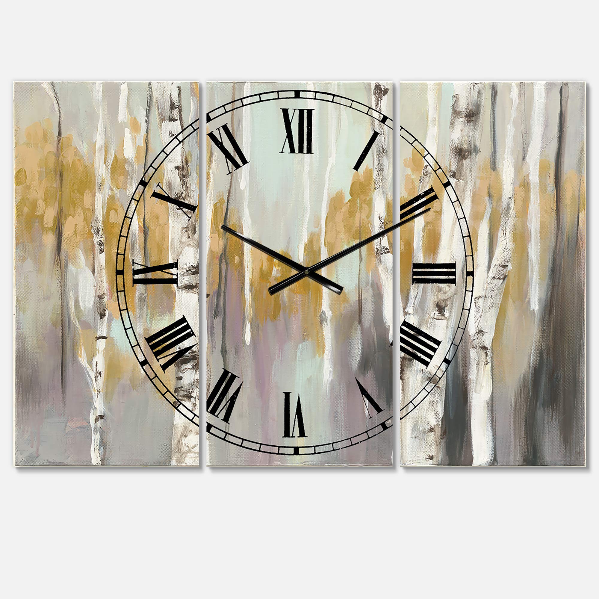 Designart Waves of White & Gray Paint Modern Circle Wall Clock - Contemporary Metal Wall Art for Home, Living Room, Bedroom, Office Decor | Perfect for Minimalist Interiors & Stylish Spaces