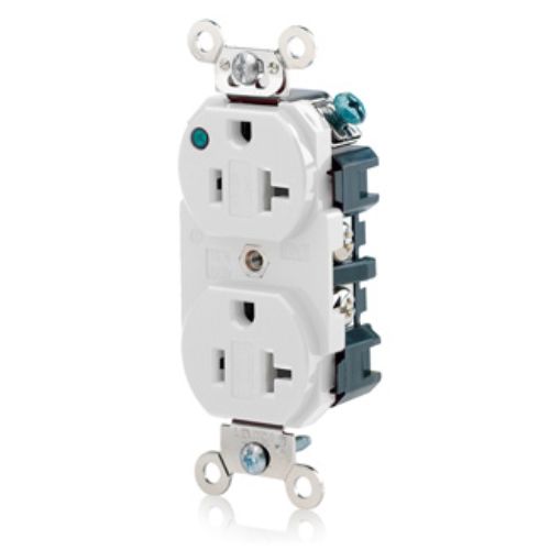 Pilot Lighted 8300 Duplex Receptacle Outlet - 15A 125V Tamper Resistant Electrical Outlet with LED Indicator for Home, Office & Workshop Use