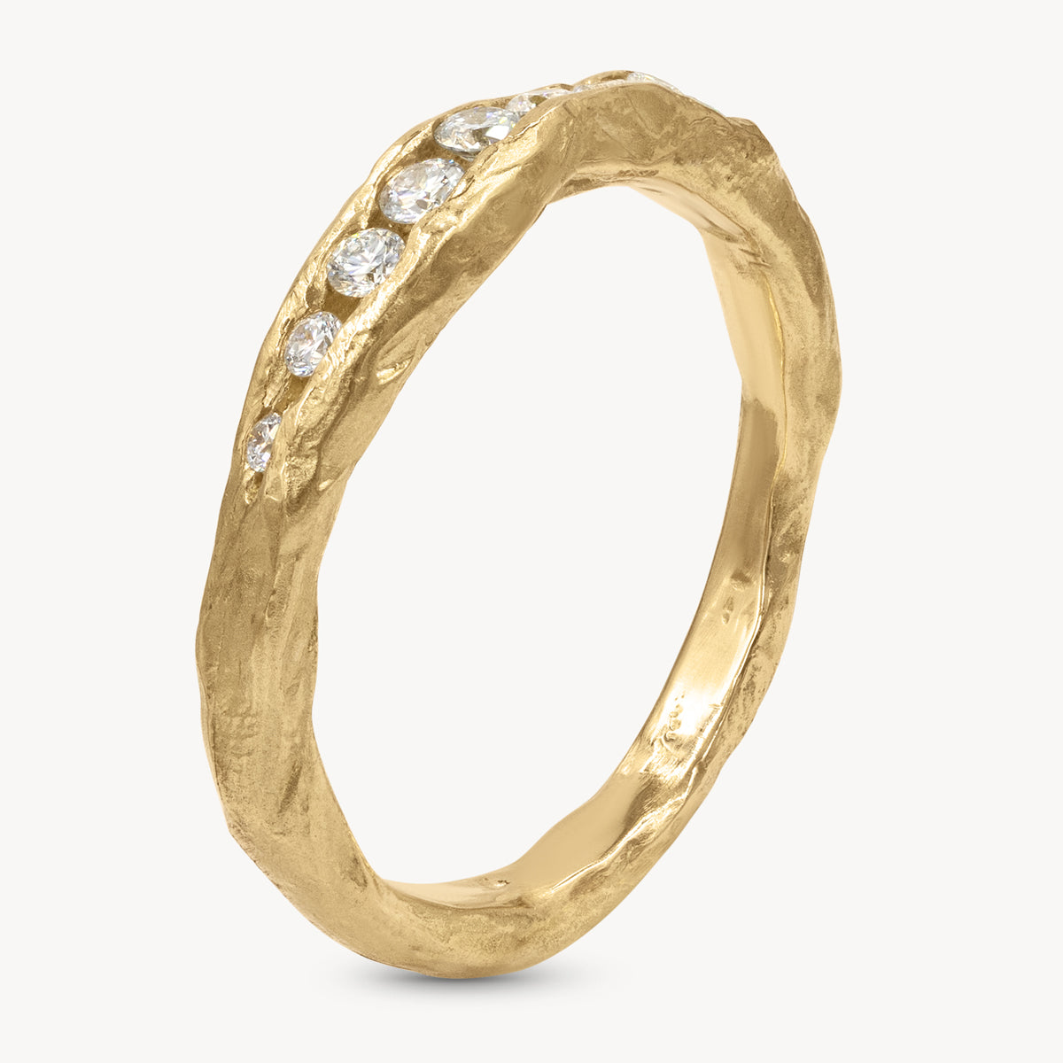 Elegant Crested Half Channel Ring for Women - Dainty Stackable Band for Everyday Wear & Special Occasions