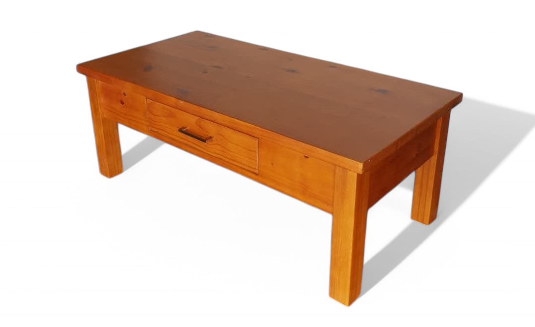 Modern Honey Finish Coffee Table with Storage Drawer - Perfect for Living Room, Office, or Bedroom Furniture