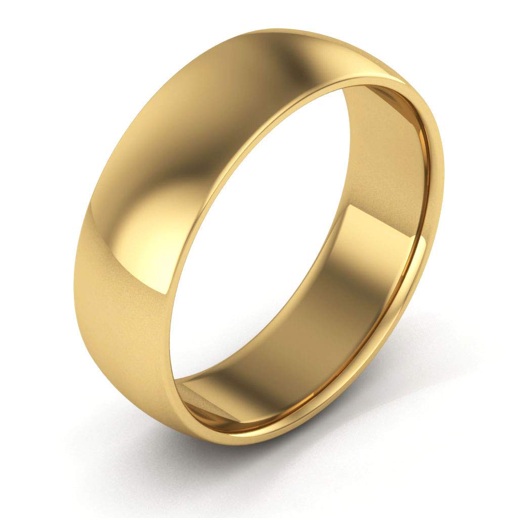 10K Yellow Gold Plain Wedding Bands for Men and Women - 6mm Comfort-Fit Lightweight Design - Perfect for Anniversaries, Engagements & Everyday Wear