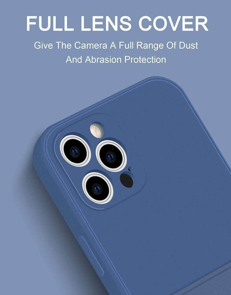 Premium iPhone 13 Liquid Silicone Case with Card Holder - Slim Protective Phone Cover for Daily Use & Travel | Shockproof & Scratch-Resistant
