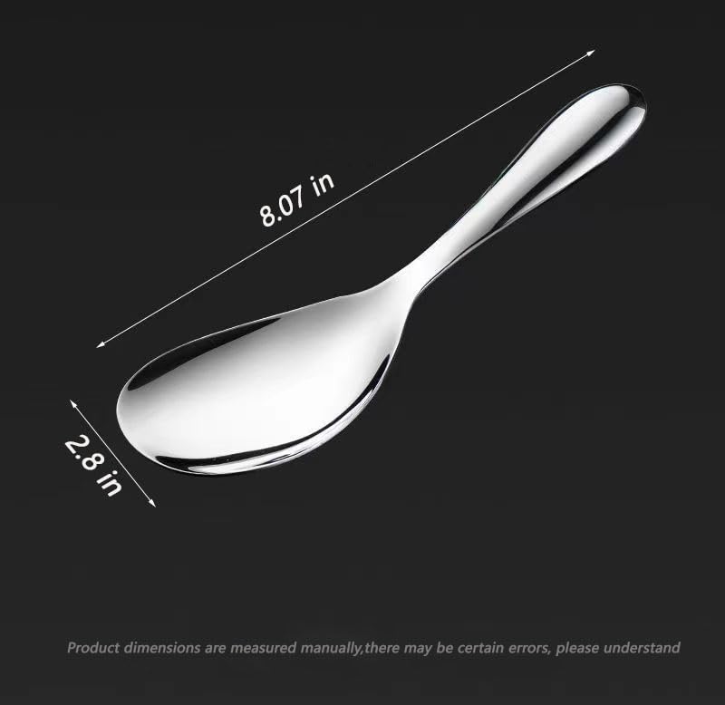 Premium Stainless Steel Non-Stick Rice Spoon Set - 4pcs Durable Rice Cooker Paddle & Serving Utensil for Korean Dishes, Perfect for Rice, Soup & Stir Fry - Ideal for Home Kitchen & Restaurant Use (Model CX-47)