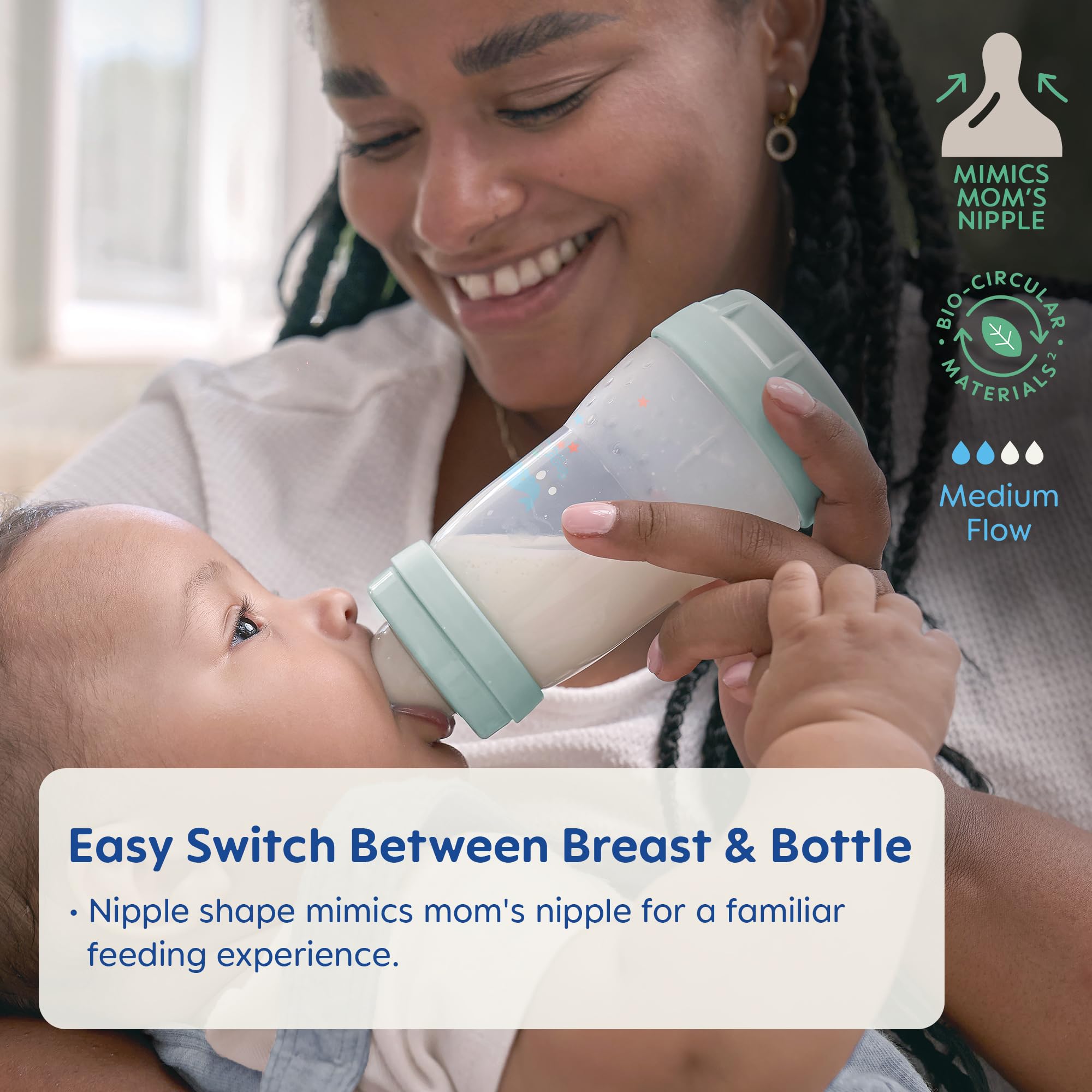 MAM 9oz Easy Start Anti-Colic Baby Bottles - Medium Flow with Bonus Fast & Extra Fast Nipples - Reduce Colic, Gas & Reflux - BPA-Free, Easy to Clean - Ideal for Infants 2+ Months - Perfect for Daycare, Travel & Night Feedings