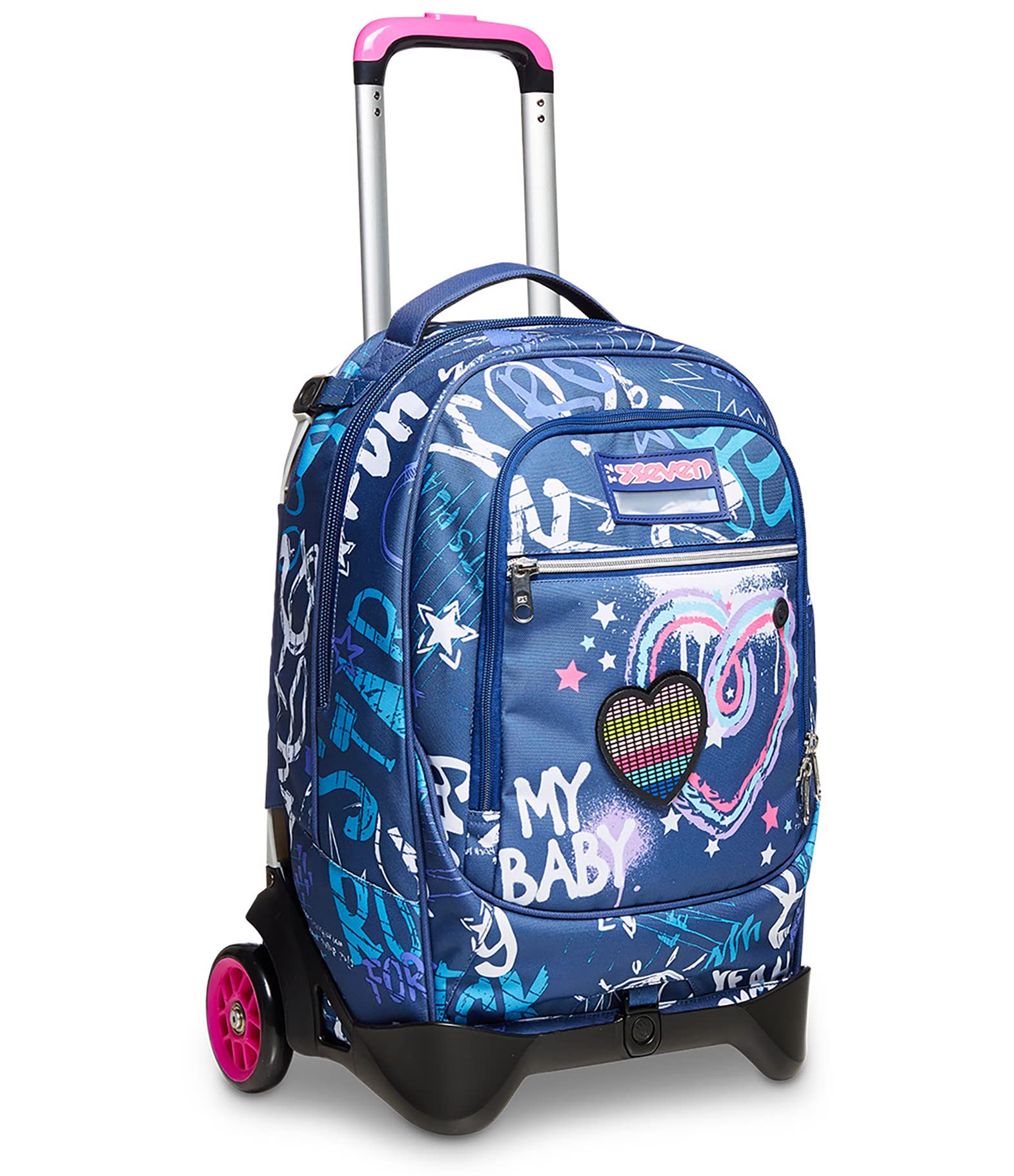 Seven S.p.a. Jack Seven 2-Wheel Trolley Luggage - Lightweight Carry-On Suitcase for Travel, Business Trips & Airport Use