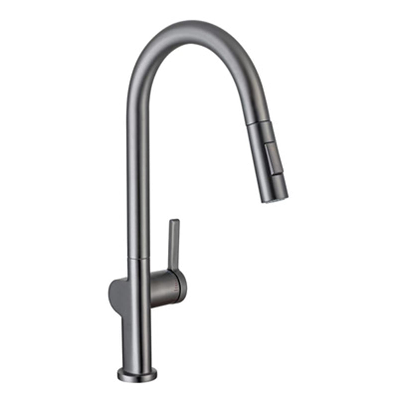 Premium Brass Single Handle Pull-Out Kitchen Faucet with Pull Down Sprayer - Hot & Cold Water Mixer in Gun Metal Gray for Modern Sinks | Perfect for Cooking, Dishwashing & Food Prep