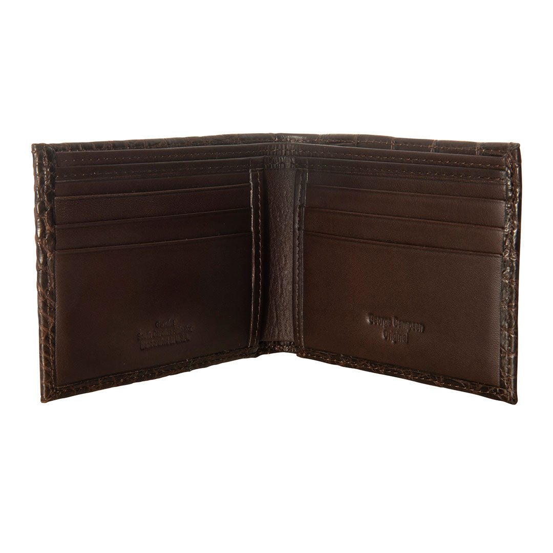 George Campsen Genuine Alligator Leather Bifold Wallet for Men - Premium Slim RFID Blocking Credit Card Holder (Perfect for Business, Travel & Everyday Use)
