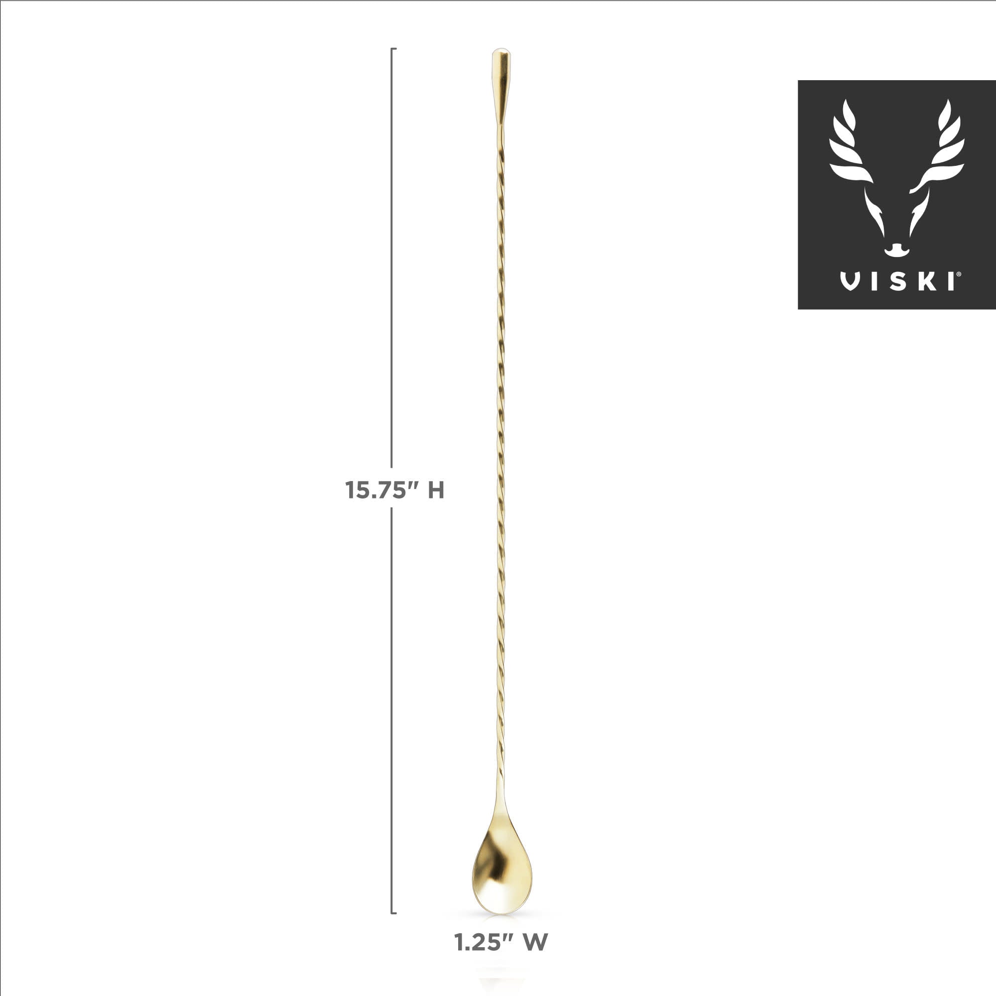 Belmont 40cm Weighted Bar Spoon - Professional Stainless Steel Cocktail Mixing Tool for Bartenders - Perfect for Mixing, Stirring & Layering Drinks at Home Bars & Cocktail Parties