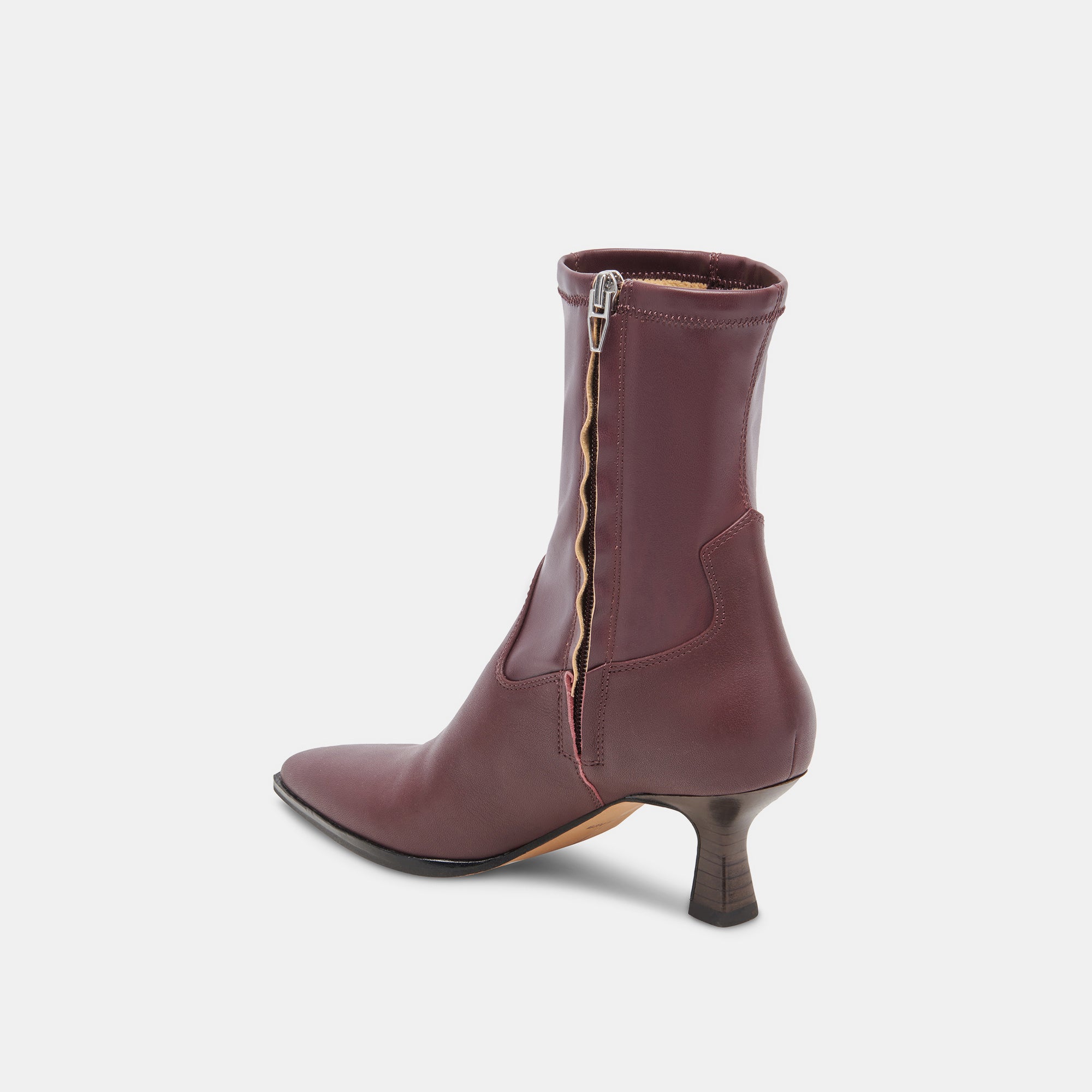 ARYA Wide Calf Boots for Women - Genuine Leather Wine Red Ankle Boots for Comfort & Style - Perfect for Fall, Winter & Office Wear