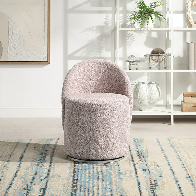 Office Star Lystra Swivel Vanity Chair with Padded Seat - Modern Makeup Dressing Stool for Bedroom, Bathroom & Salon (LYSAS) - Perfect for Vanity Tables, Dressing Rooms & Beauty Stations