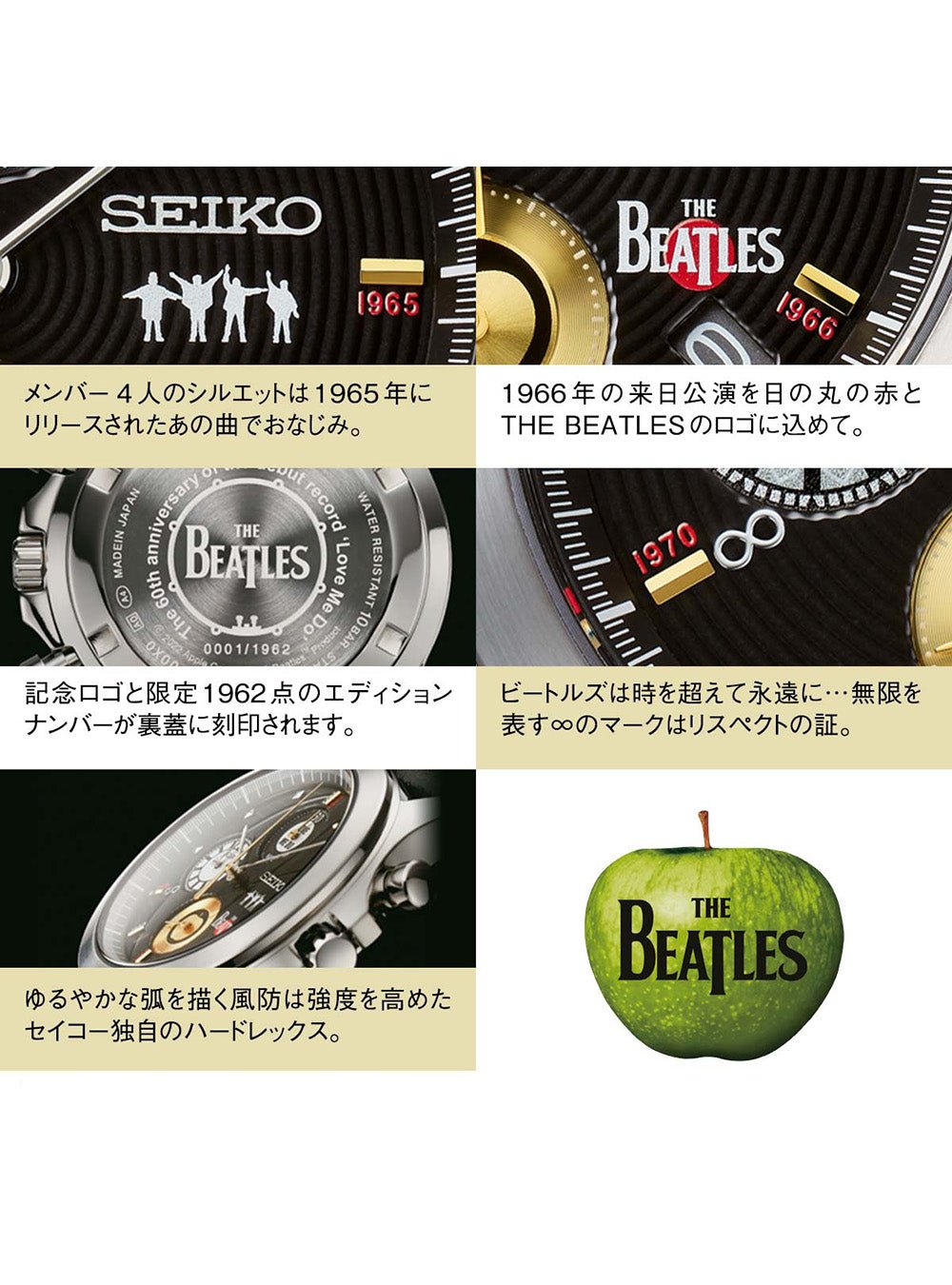 SEIKO x THE BEATLES 60th Anniversary Limited Edition Watch - Commemorating 'Love Me Do' Debut - Made in Japan - Perfect for Beatles Fans & Collectors - Ideal for Special Occasions & Gift Giving