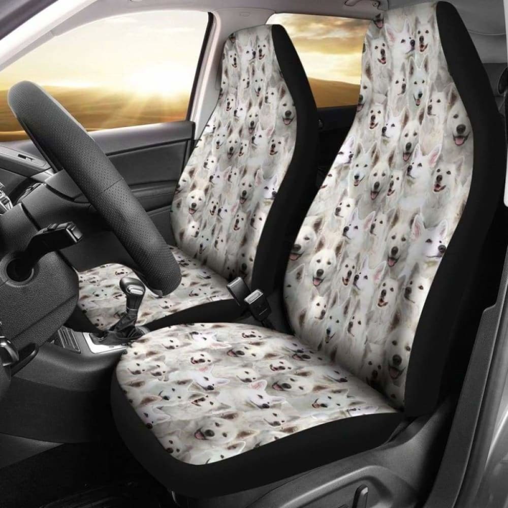 Berger Blanc Suisse Full Face Car Seat Covers - Universal Fit for Cars, SUVs & Trucks - Waterproof & Durable Protection - Perfect for Pets, Kids & Everyday Use