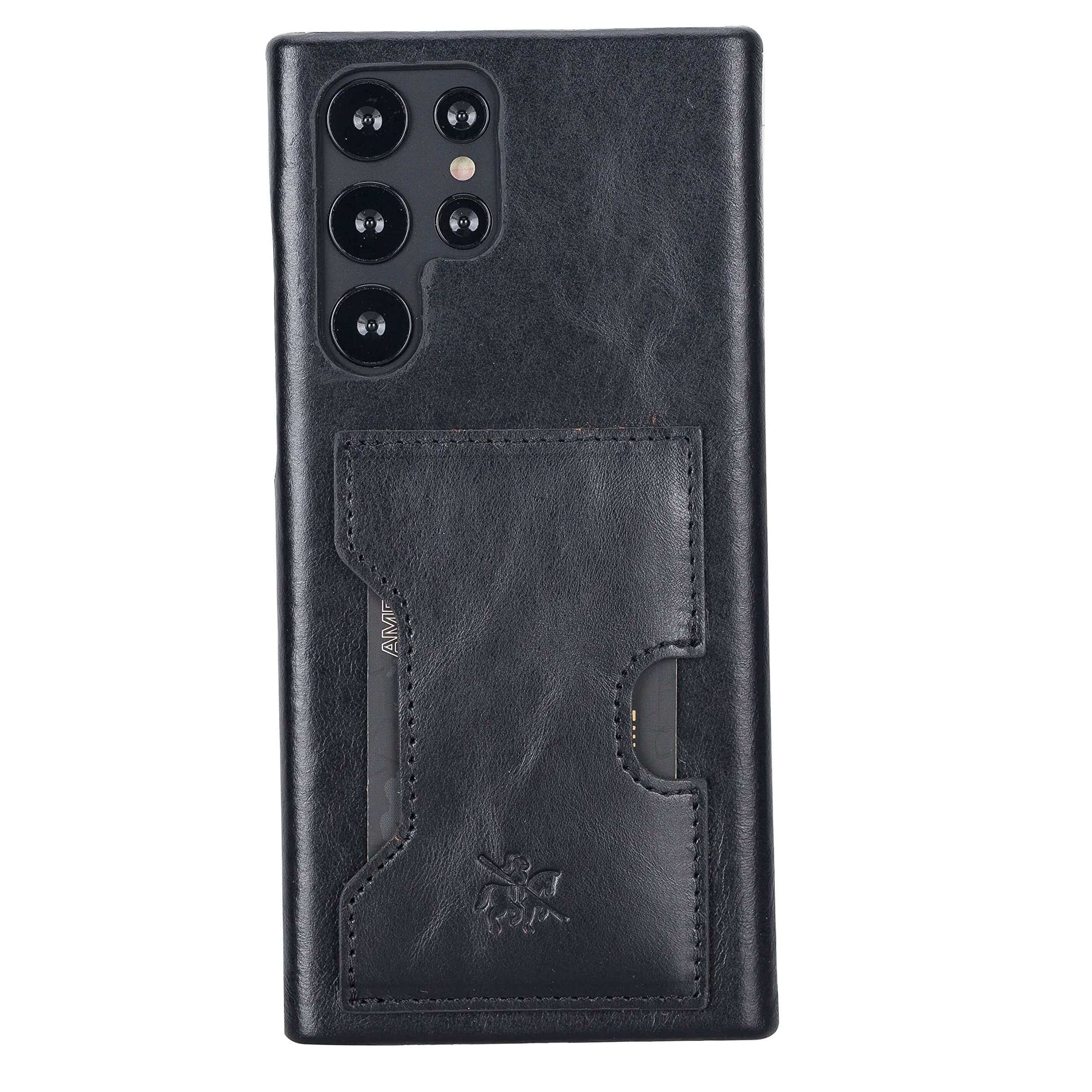 Venito Florence Genuine Leather Wallet Phone Case for Samsung Galaxy S22 Ultra - RFID Blocking for Security - Detachable Wallet with Card Slots - Perfect for Travel, Work & Everyday Use (Rustic Black)