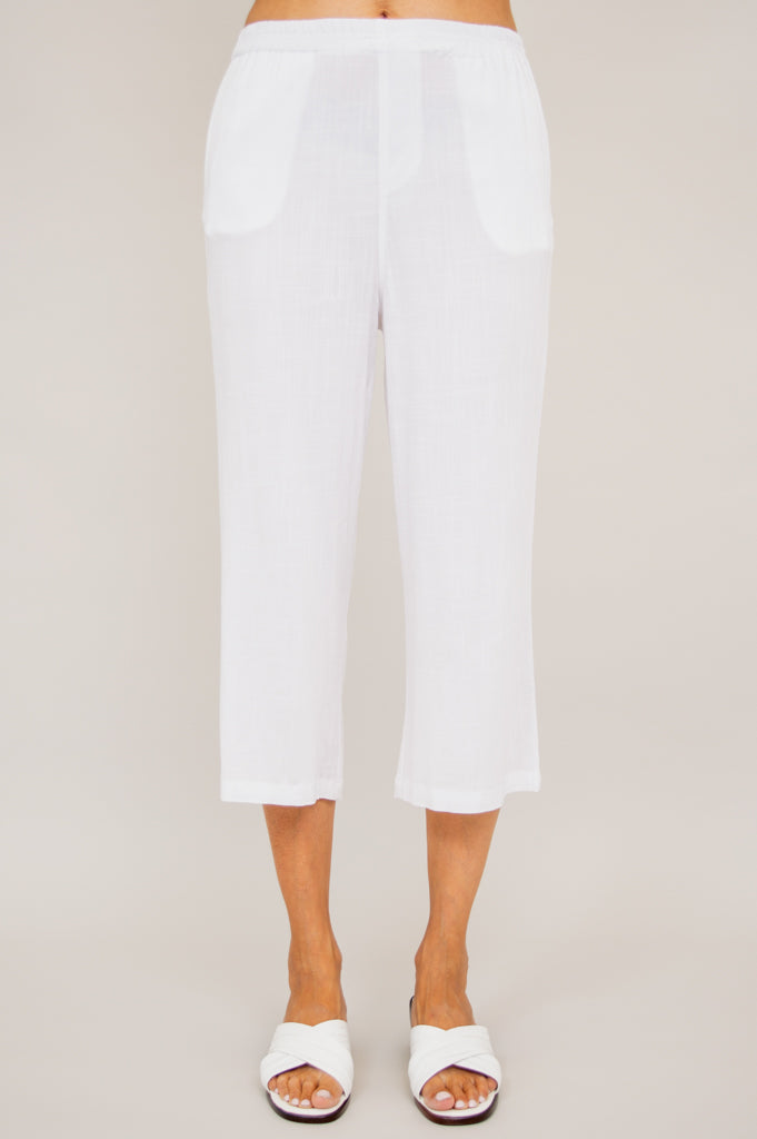 Bella Capri White Linen Bamboo Blouse - Lightweight Summer Top for Women - Perfect for Beach, Vacation & Casual Outings