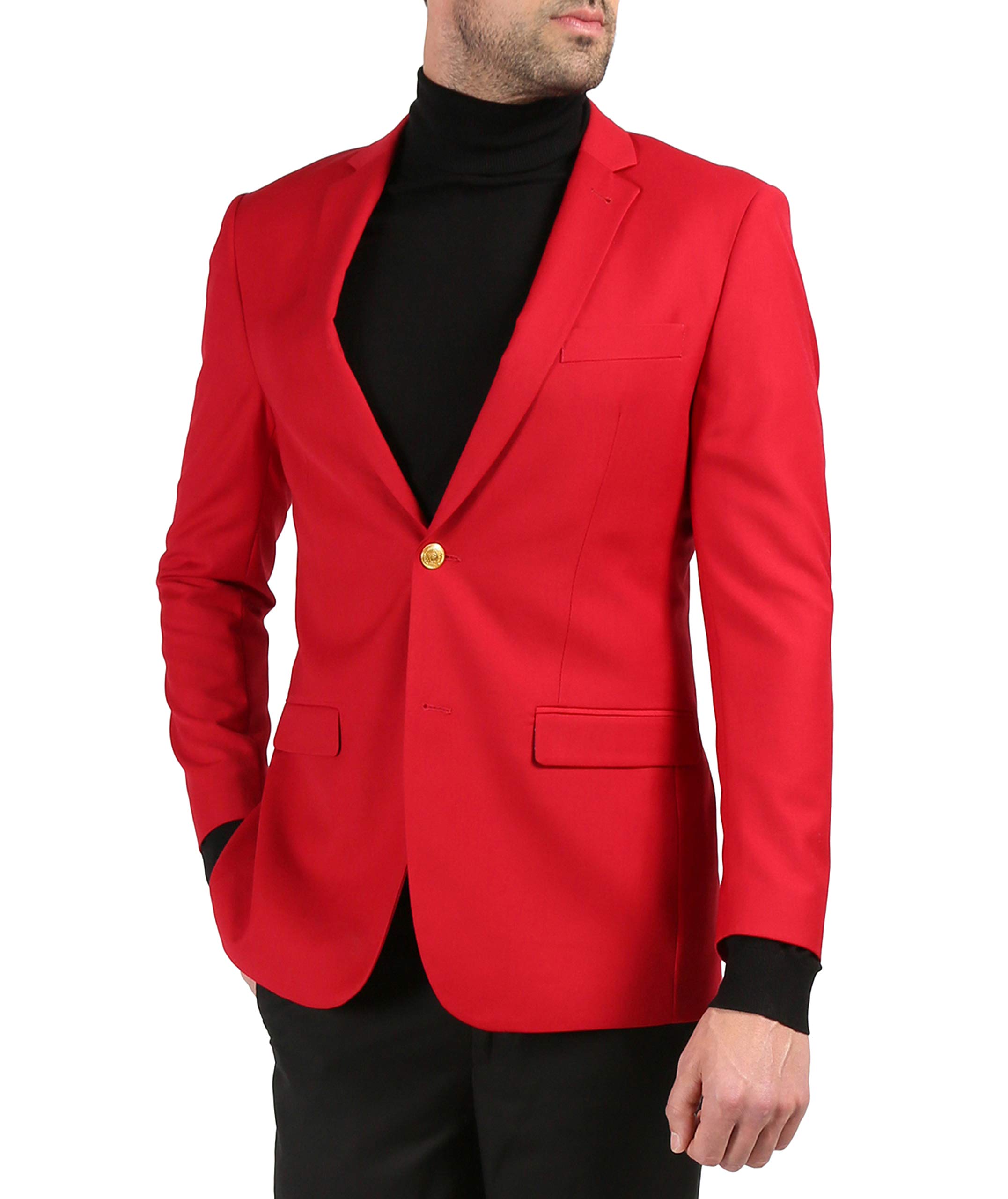 Ferrecci Men's Slim Fit Blazer with Gold Buttons | Warwick Style Suit Jacket for Business & Formal Occasions | Perfect for Weddings, Office Wear & Special Events