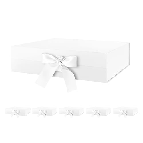 White-Ribbon-13.5x9x4.1 Inches-Pack of 6