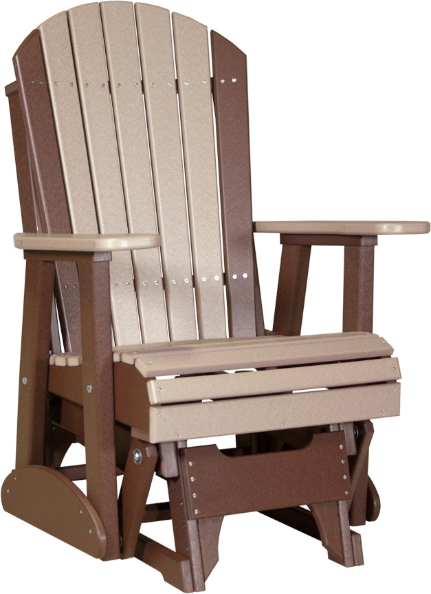 LuxCraft 2-Foot Adirondack Glider Chair - Outdoor Patio Rocking Chair for Garden, Deck, Porch & Backyard Relaxation