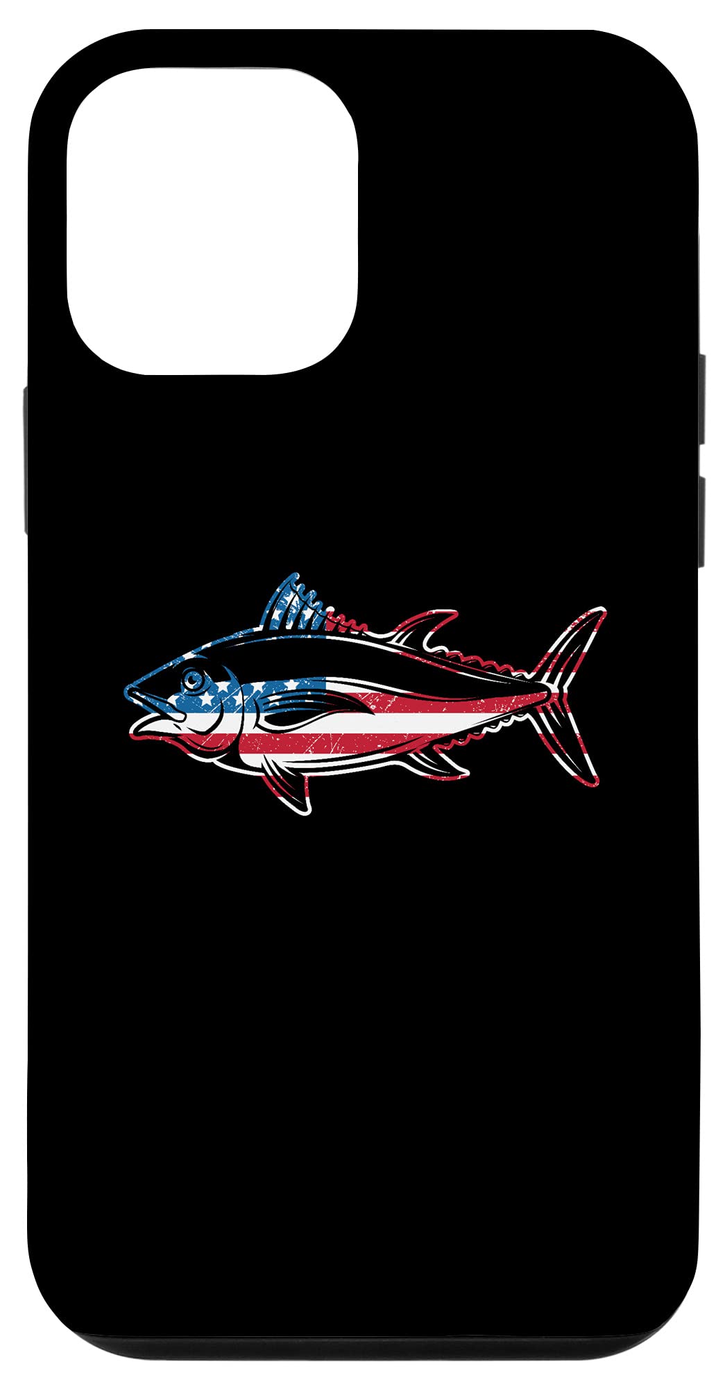 iPhone 12 Mini Case - American Flag & Bluefin Tuna Fishing Design | Durable Protective Cover for Fishermen & Outdoor Enthusiasts | Perfect for Fishing Trips & Patriotic Events