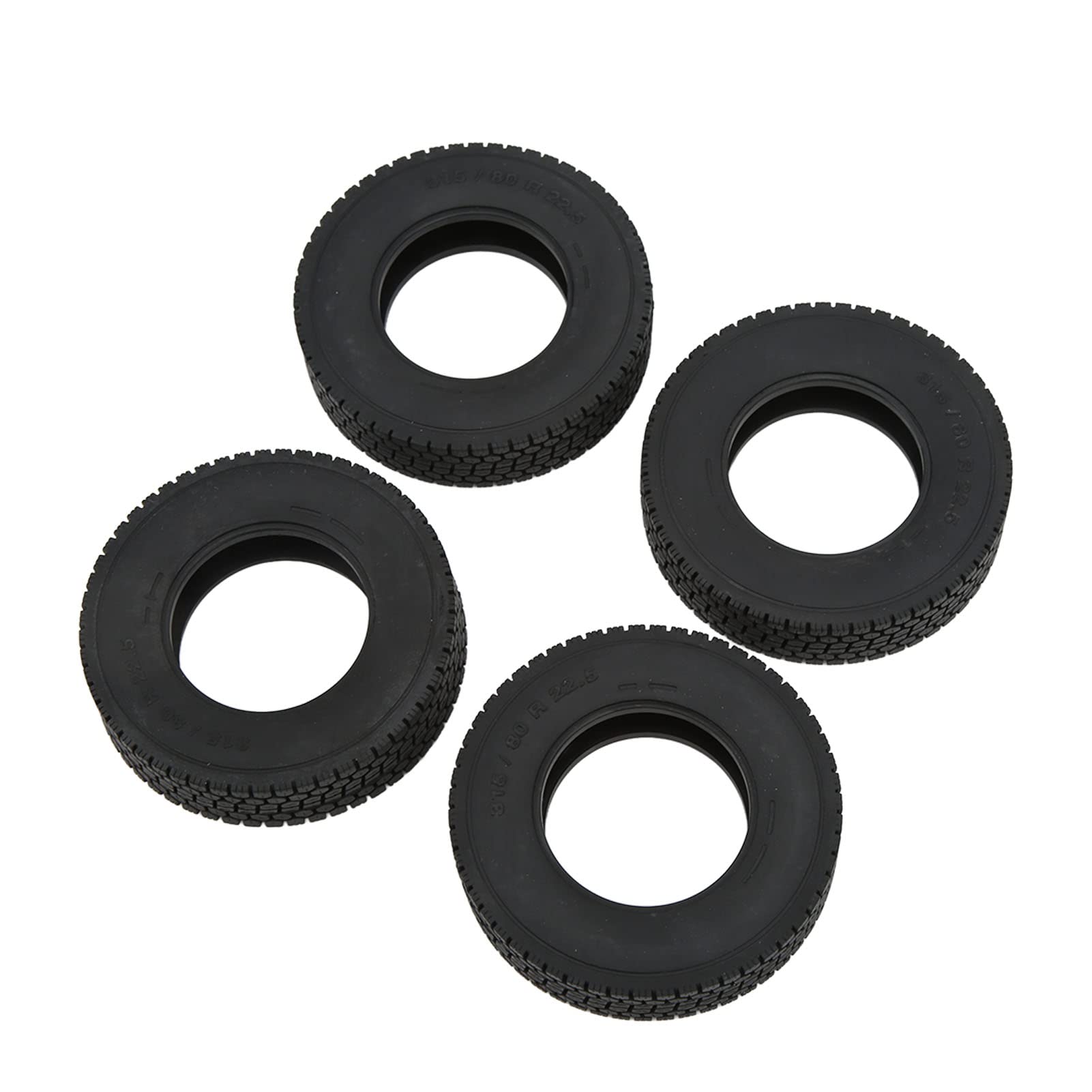 Cosiki RC Front & Rear Rubber Tires - 4pcs 22mm Wide Durable High-Performance Wheels for 1/14 Scale RC Trailers | Perfect for Off-Road Racing & Crawler Truck Adventures