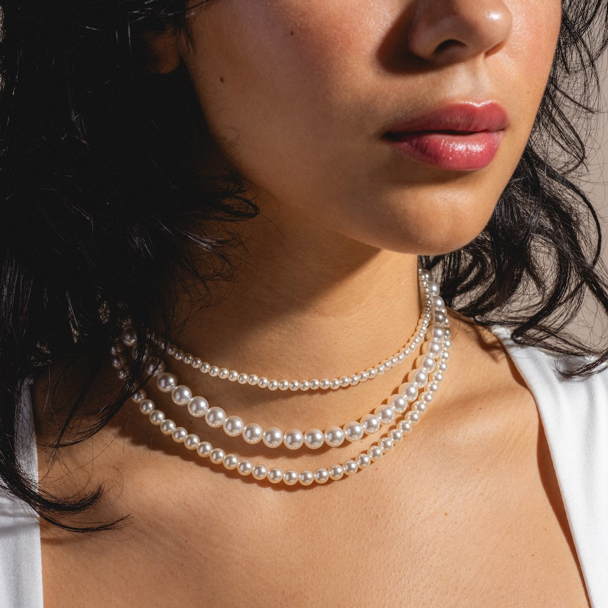 Elegant Louise Pearl Necklace for Women - Classic White Cultured Pearls with Sterling Silver Clasp | Perfect for Weddings, Parties & Special Occasions
