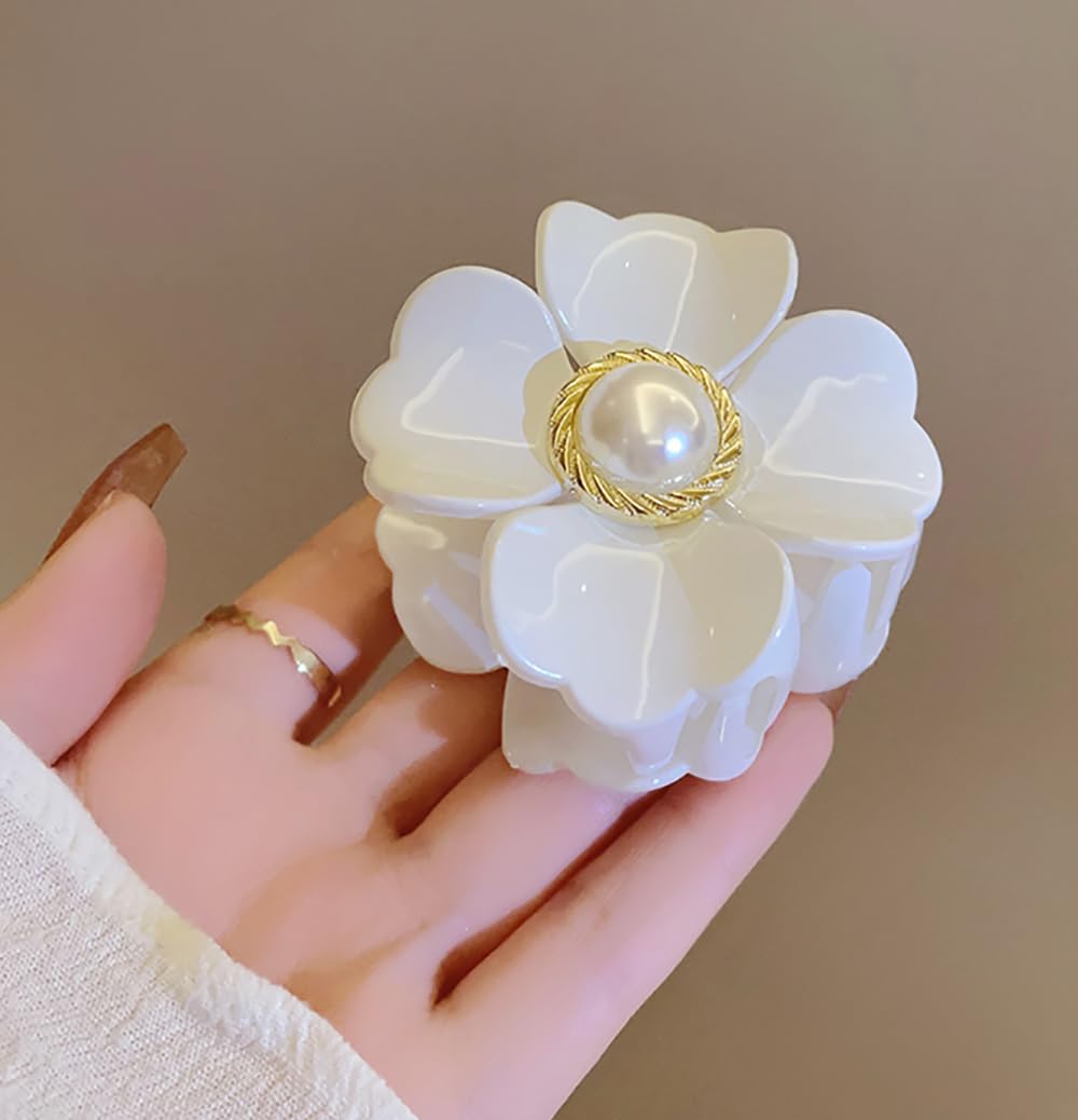 5 Pack Medium Hair Claw Clips (2.4 Inch) - Small Hair Clips for Ponytails, Cute Floral Design Hair Accessories for Women & Girls - Perfect for School, Work, Parties and Everyday Styling