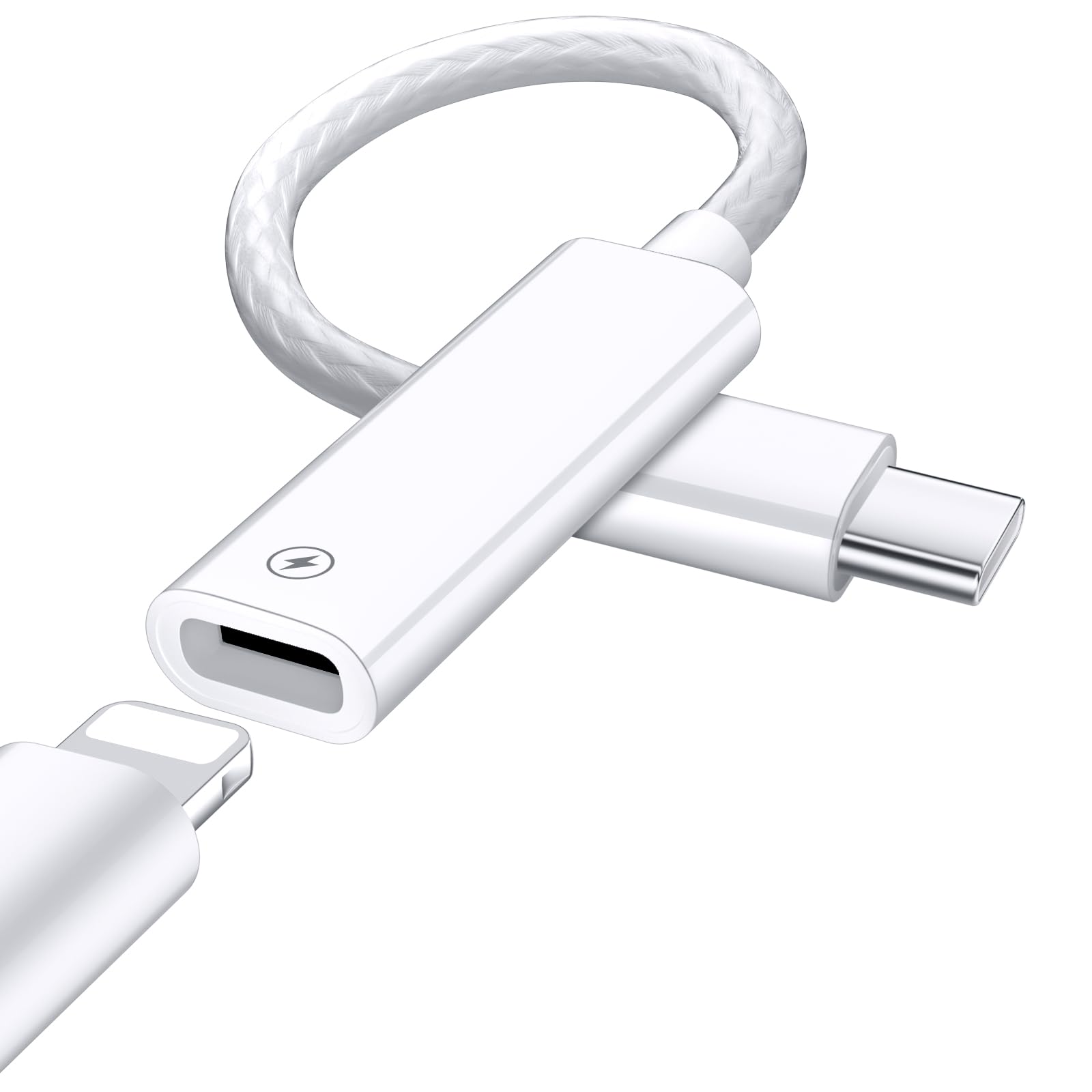 USB C to Lightning Adapter Cable for iPhone 16 Plus 15 Pro Max - 27W PD Fast Charging & High-Speed Data Sync - USB Type C Male to Lightning Female Converter for iPad 10/Pro/Air (Not Support OTG/Audio) - Perfect for Home, Office & Travel Charging